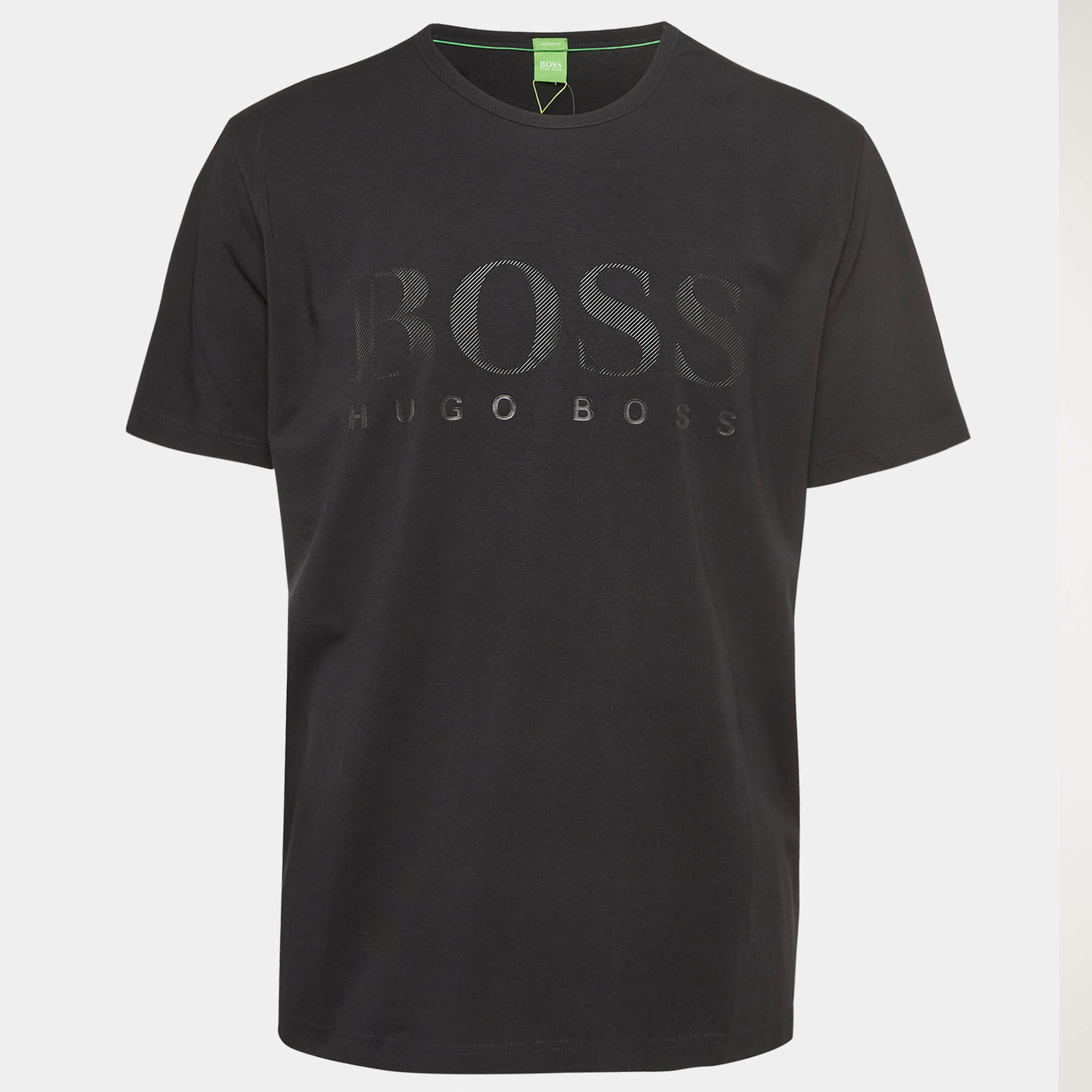 Pre-owned Boss By Hugo Boss Black Logo Print Cotton Knit Half Sleeve T-shirt Xxxl