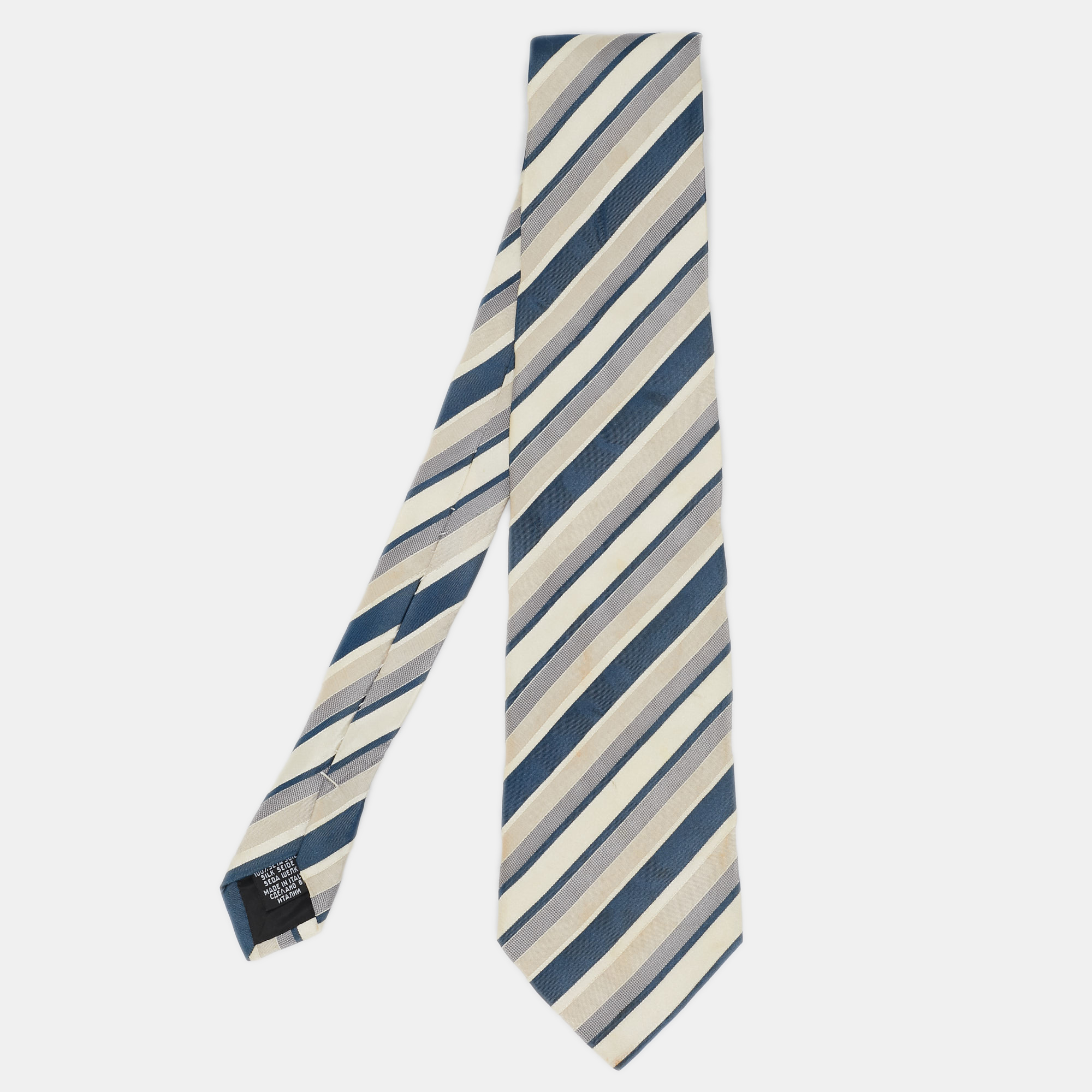 

Boss By Hugo Boss Blue/Beige Diagonal Striped Silk Tie