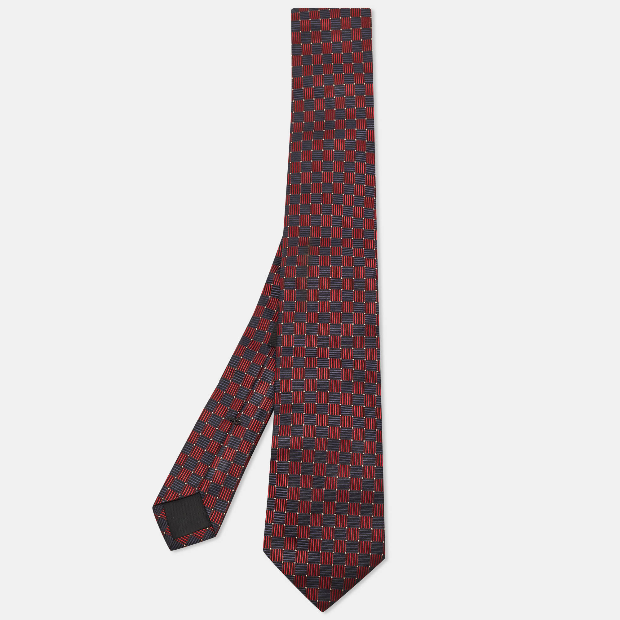

Boss By Hugo Boss Red/Blue Jacquard Silk Tie