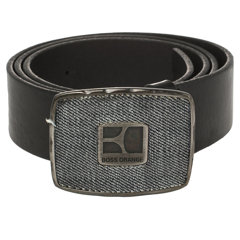 

Boss by Hugo Boss Black Leather Logo Plaque Belt