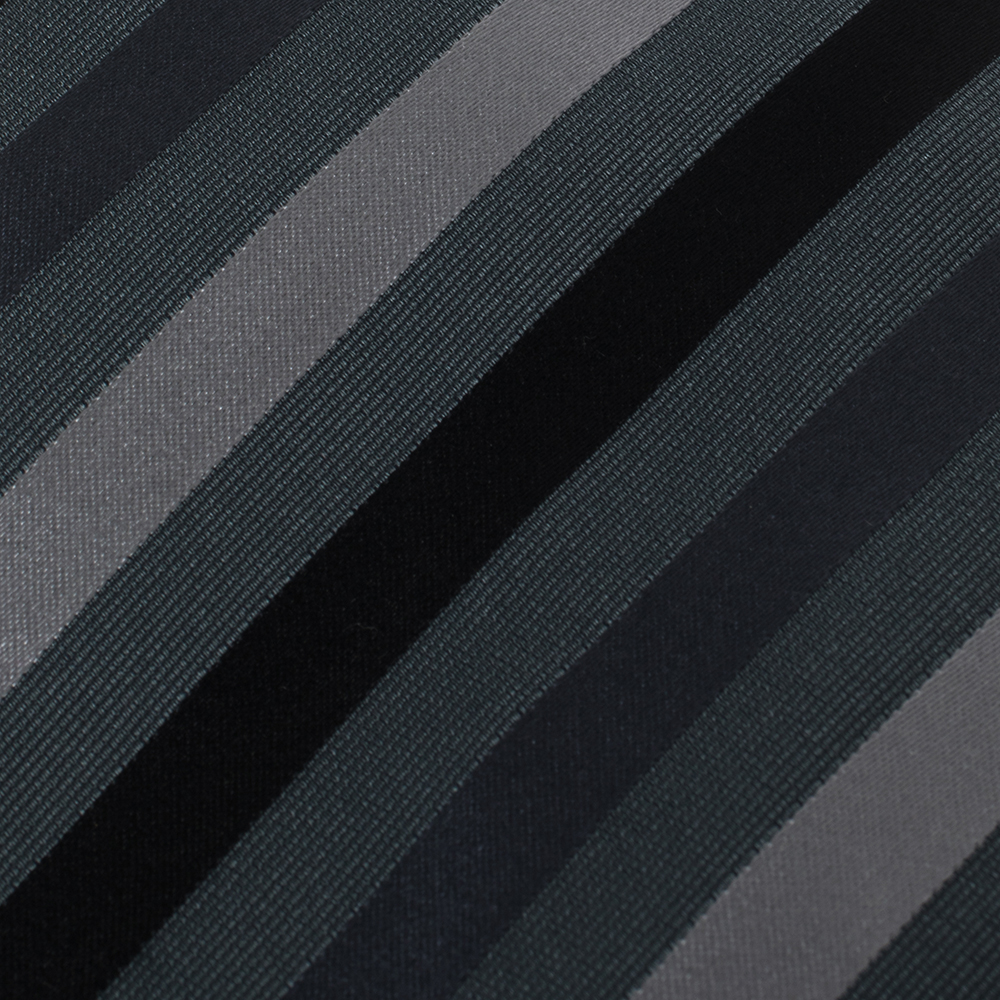 Boss By Hugo Boss Dark Grey Diagonal Striped Silk Tie