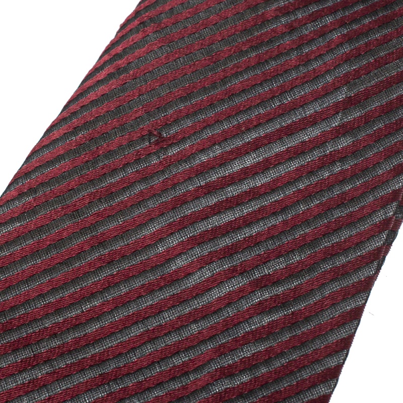 

Boss By Hugo Boss Burgundy Striped Silk Jacquard Tie