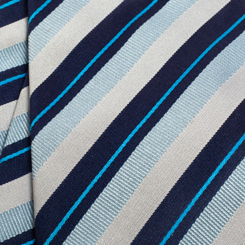 

Boss By Hugo Boss Blue Diagonal Striped Silk Traditional Tie