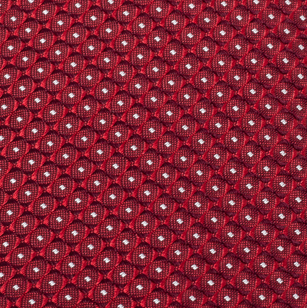 

Boss By Hugo Boss Red Geometric Patterned Jacquard Silk Tie