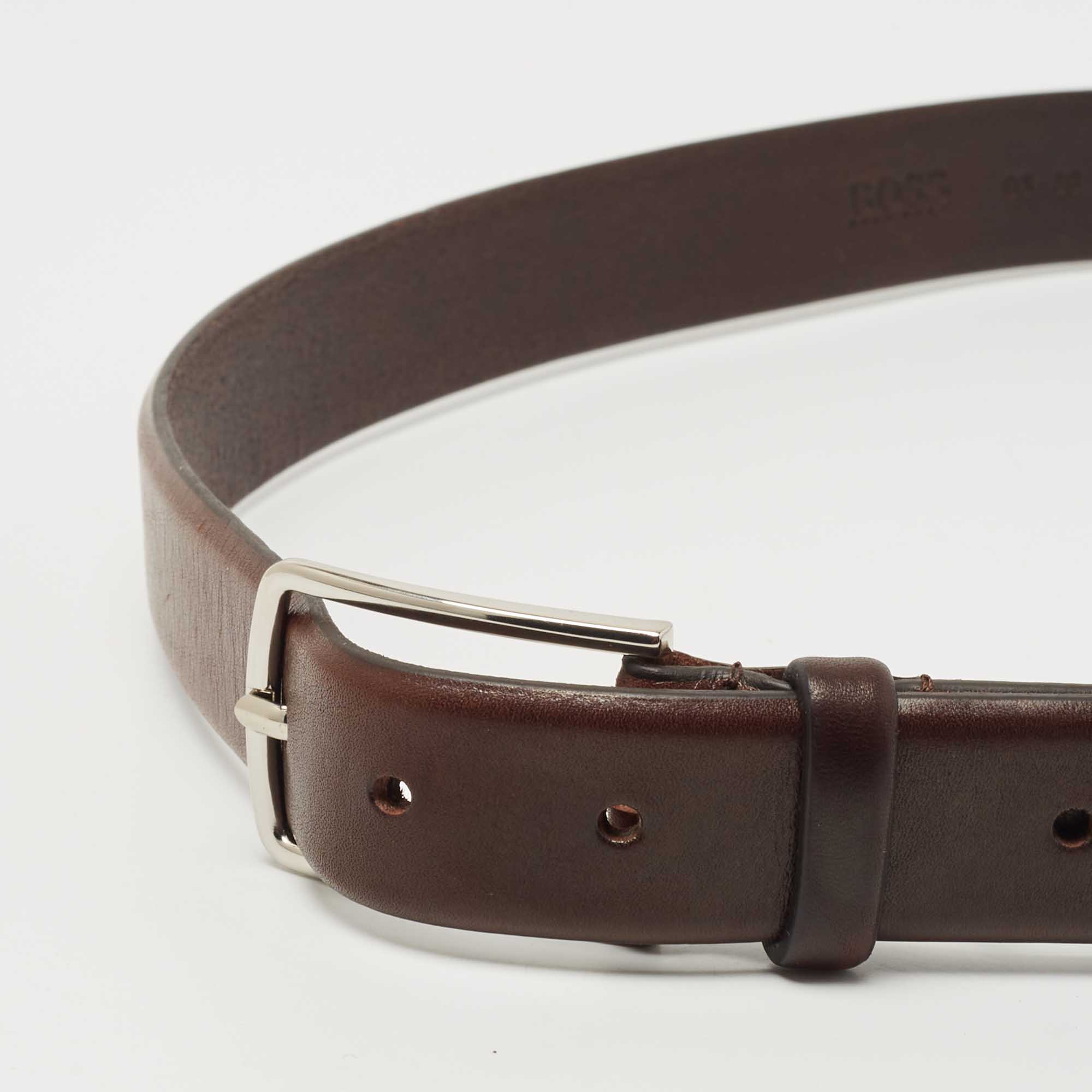 

Boss By Hugo Boss Brown Leather Buckle Belt