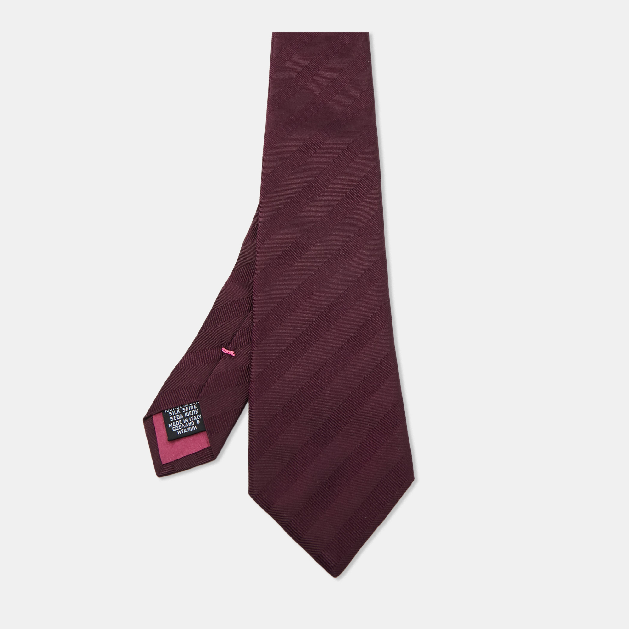 

Boss by Hugo Boss Purple Stripe Patterned Silk Tie