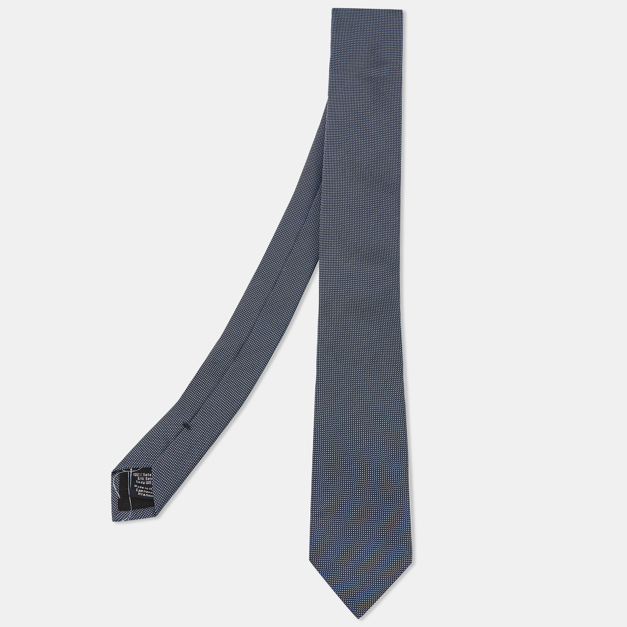 

Boss By Hugo Boss Blue Patterned Silk Skinny Tie