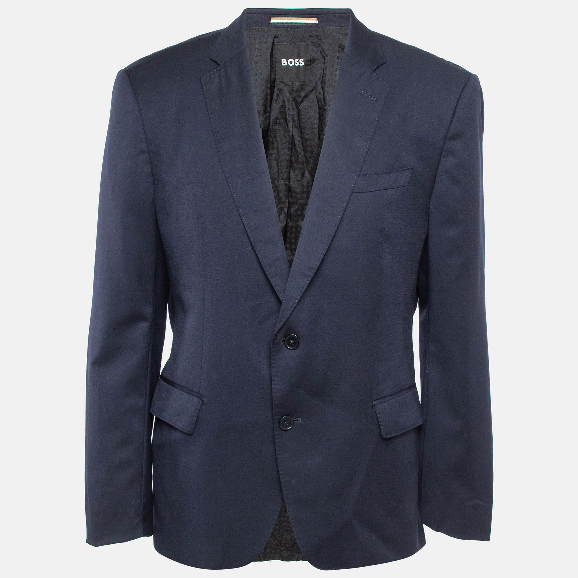 Pre-owned Boss By Hugo Boss Navy Blue Wool Blazer Xxl