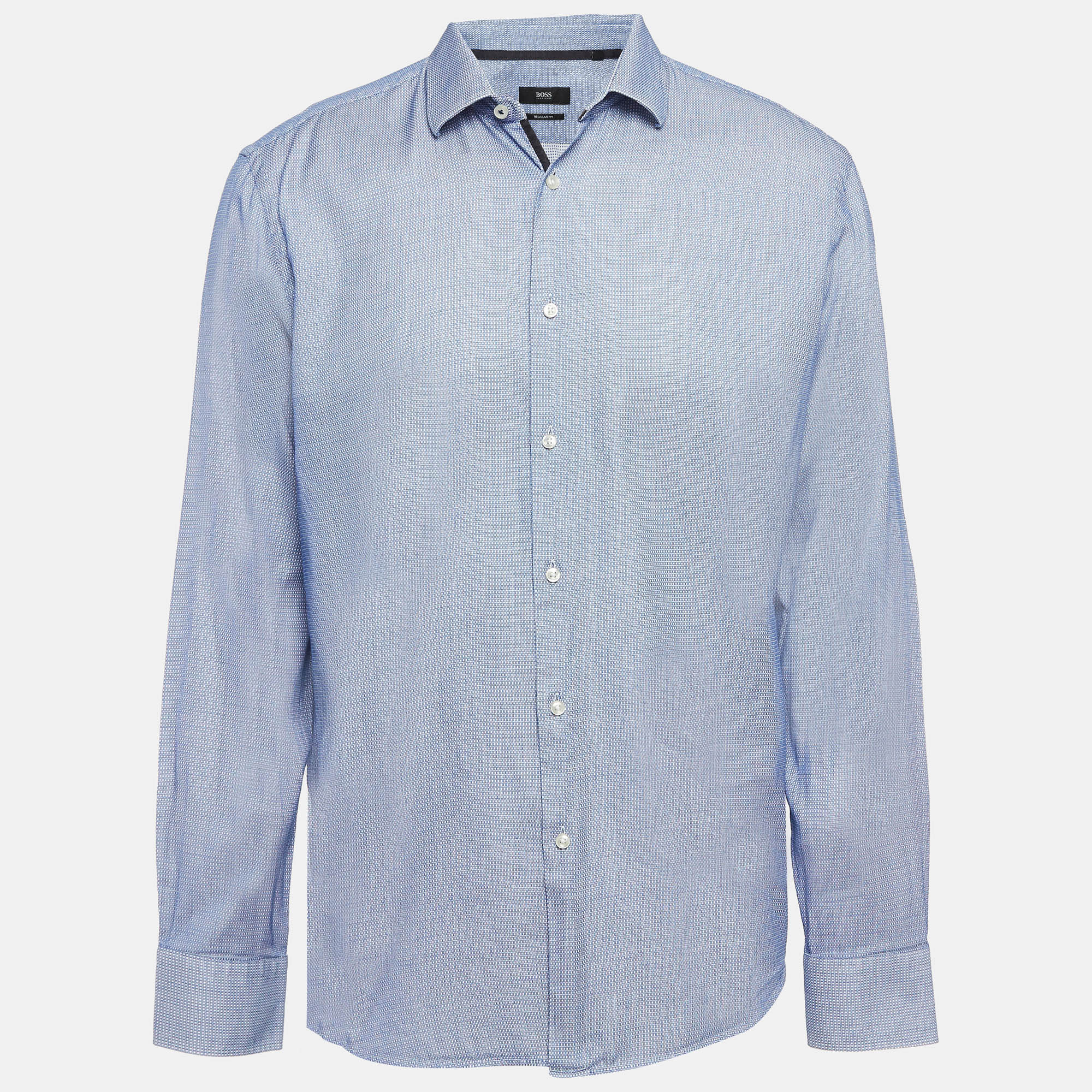 

Boss By Hugo Boss Blue Patterned Cotton Button Up Shirt