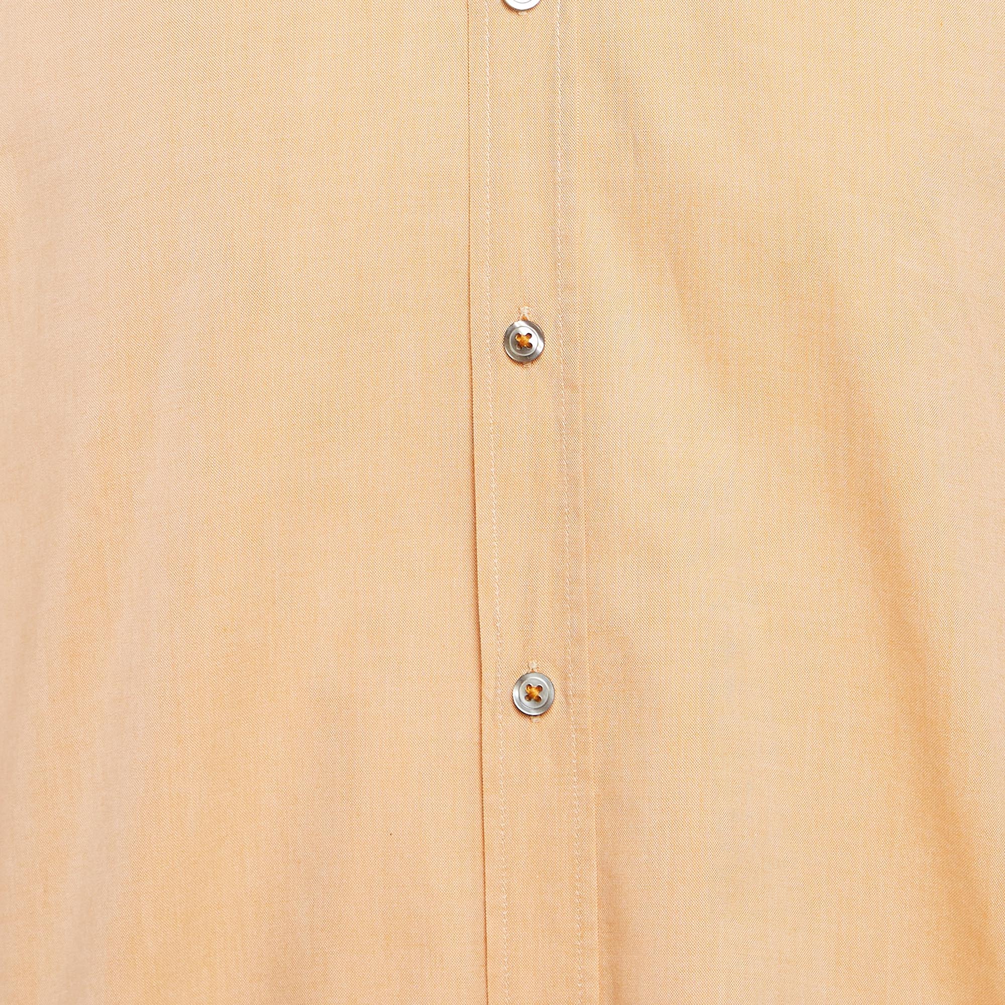 Boss By Hugo Boss Orange Cotton Button Front Shirt L 
