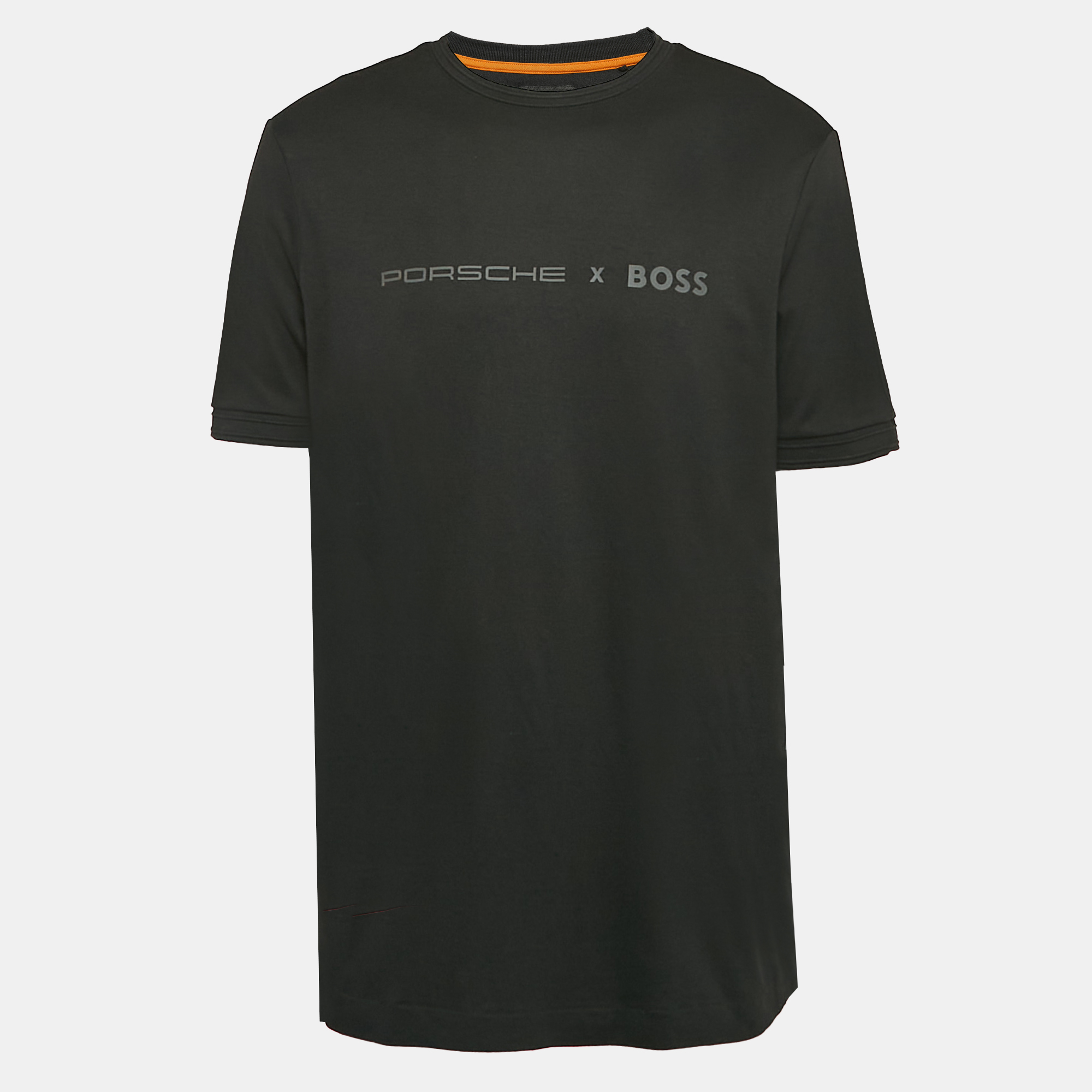 

Boss X Porsche Black Logo Print Jersey Crew Neck T-Shirt L