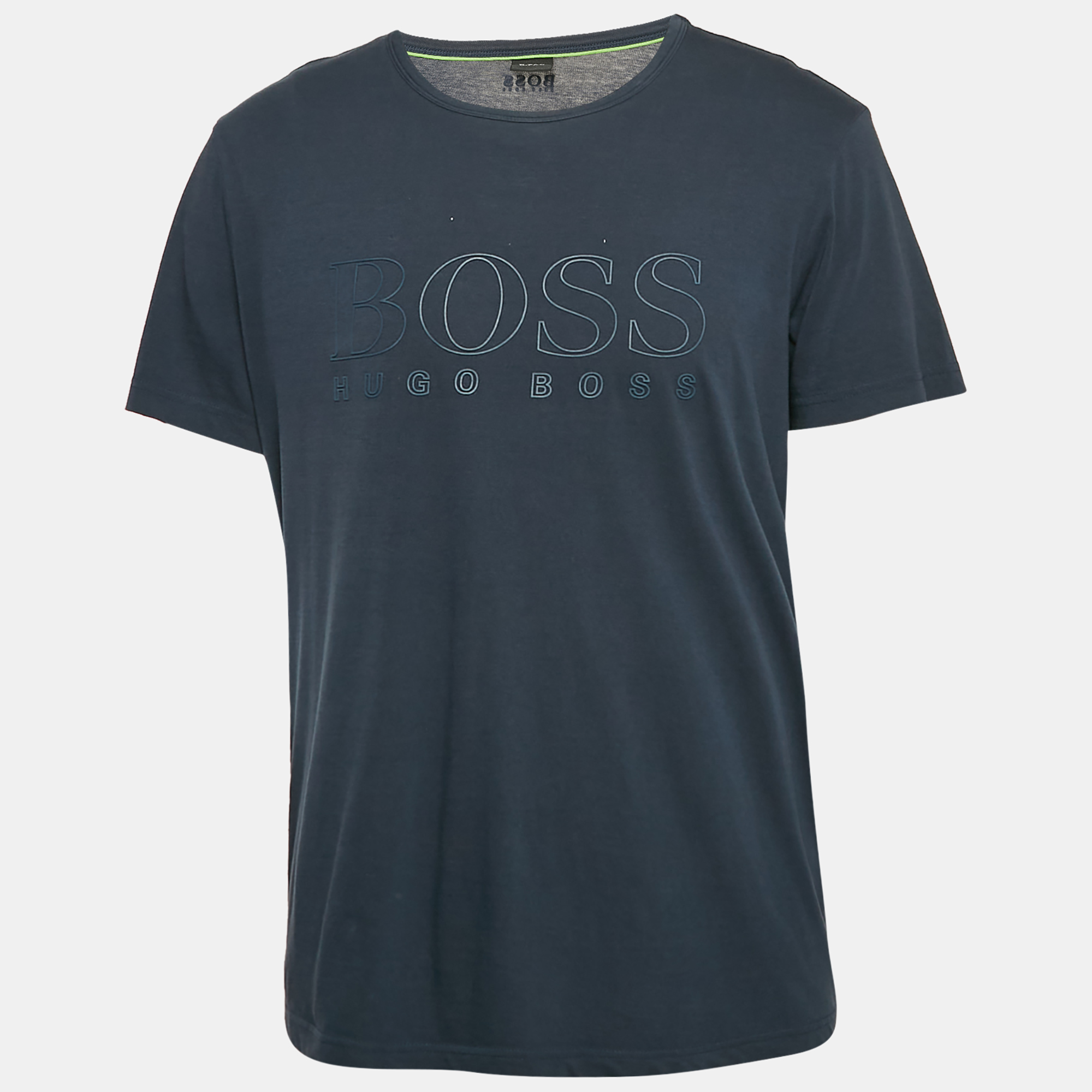 Pre-owned Boss By Hugo Boss Blue Logo Print Jersey T-shirt Xl