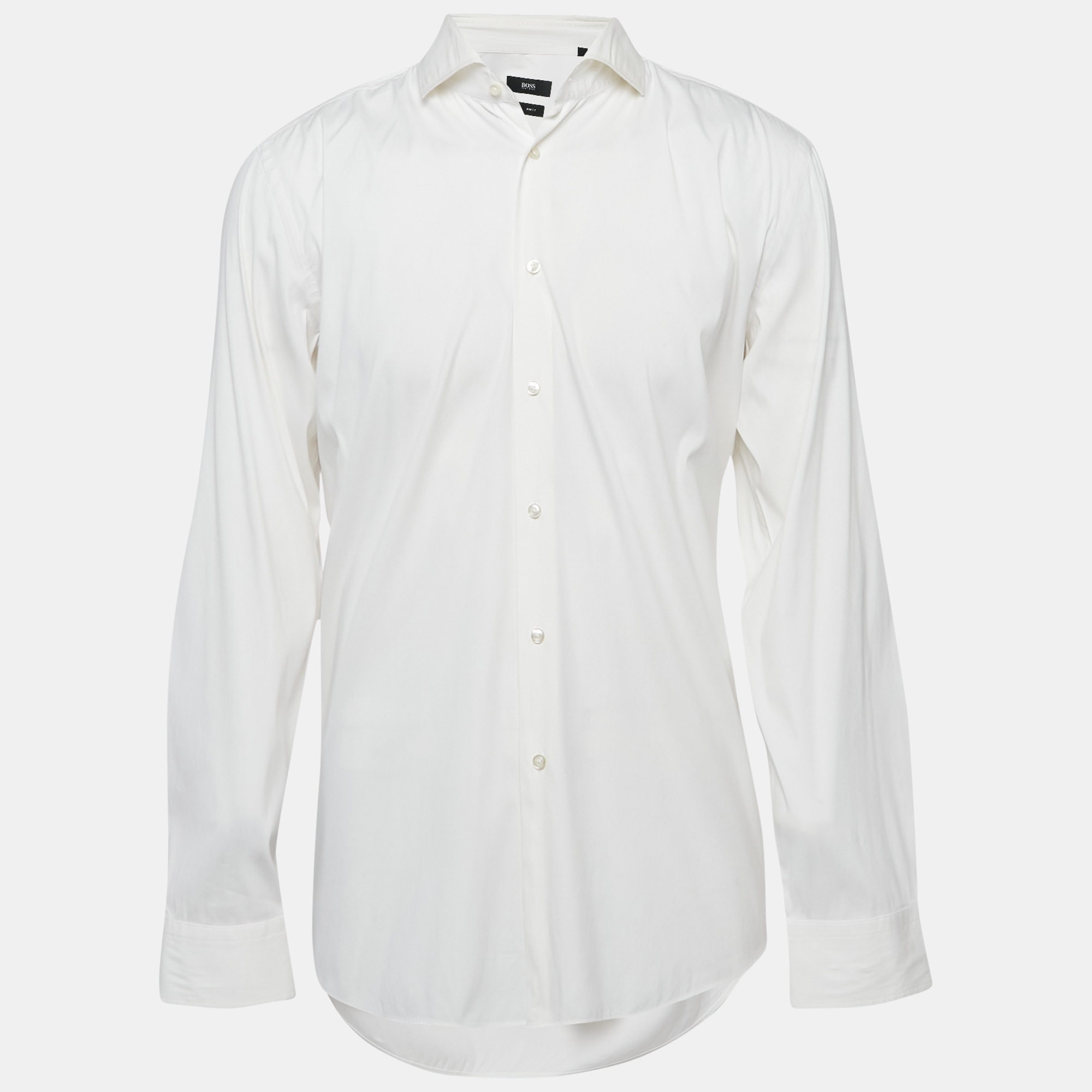 Pre-owned Boss By Hugo Boss White Cotton Slim Fit Shirt Xxl