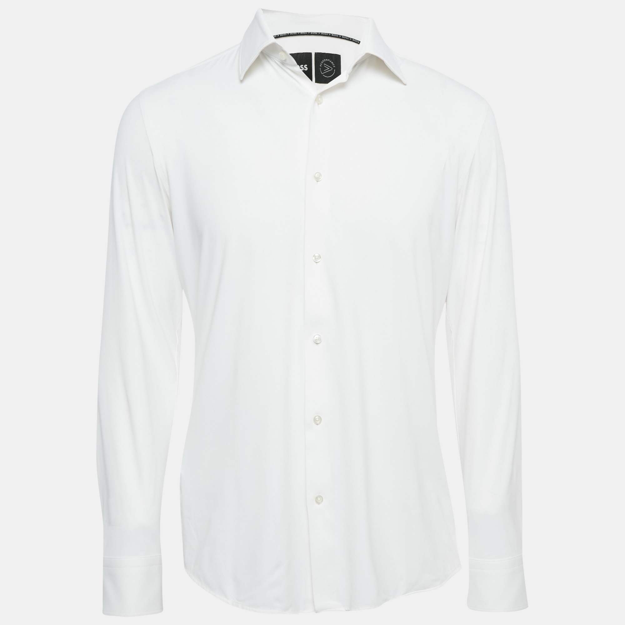 

Boss by Hugo Boss White Jersey Button Front Shirt M