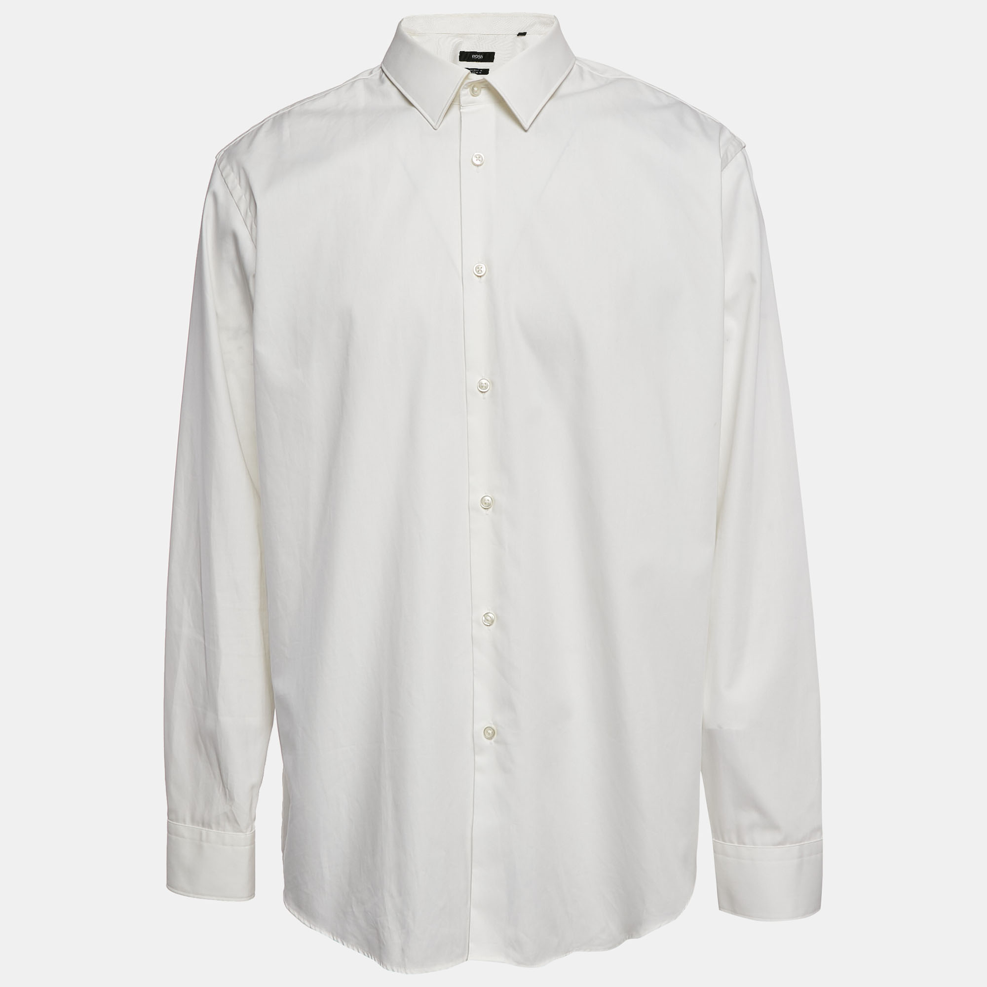 

Boss By Hugo Boss Off-White Cotton Button Front Regular Fit Shirt S