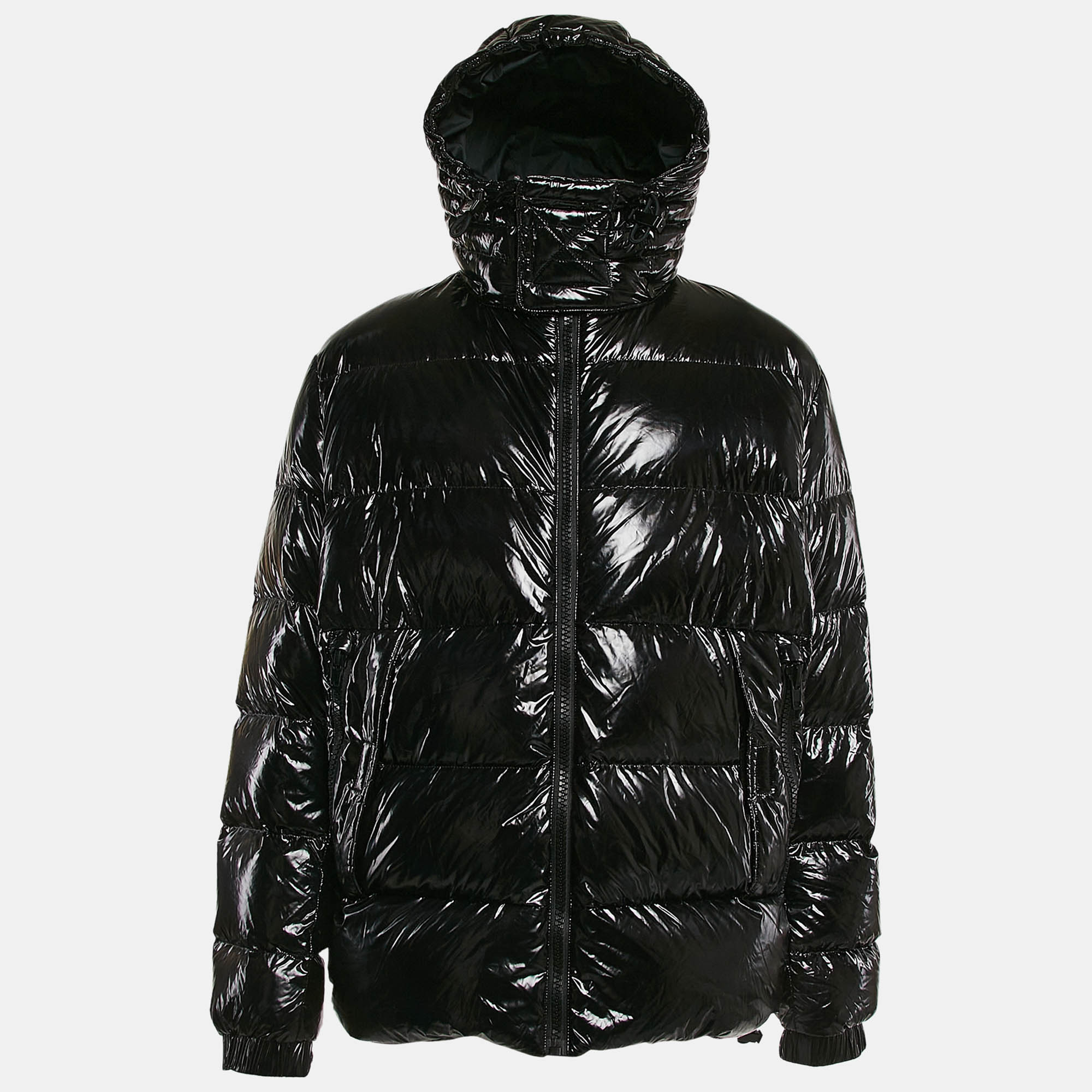 

Boss By Hugo Boss Black Nylon Detachable Hood Quilted Down Jacket XXXL