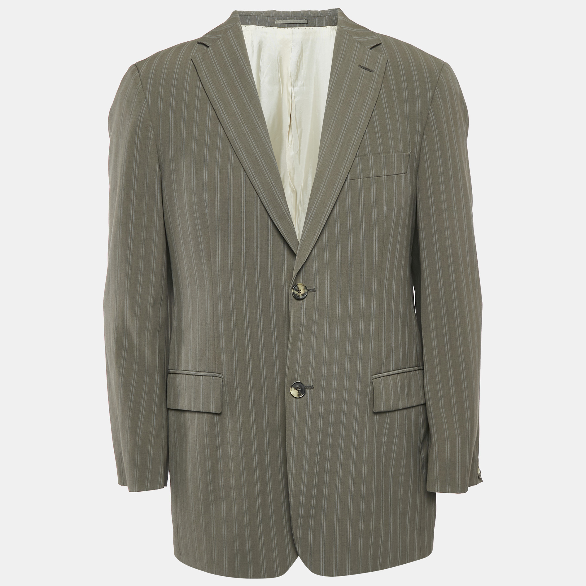 

Boss By Hugo Boss Grey Stripe Wool Single Breasted Blazer M