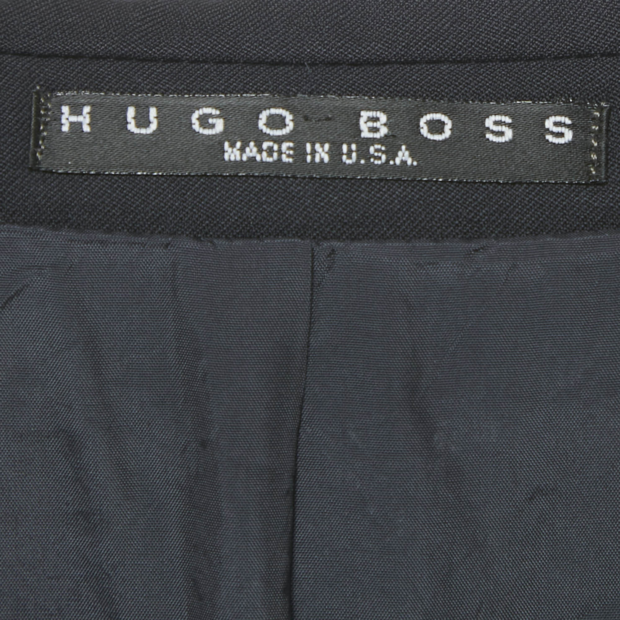 Hugo Boss Vintage Blue Wool Single Breasted Blazer S 