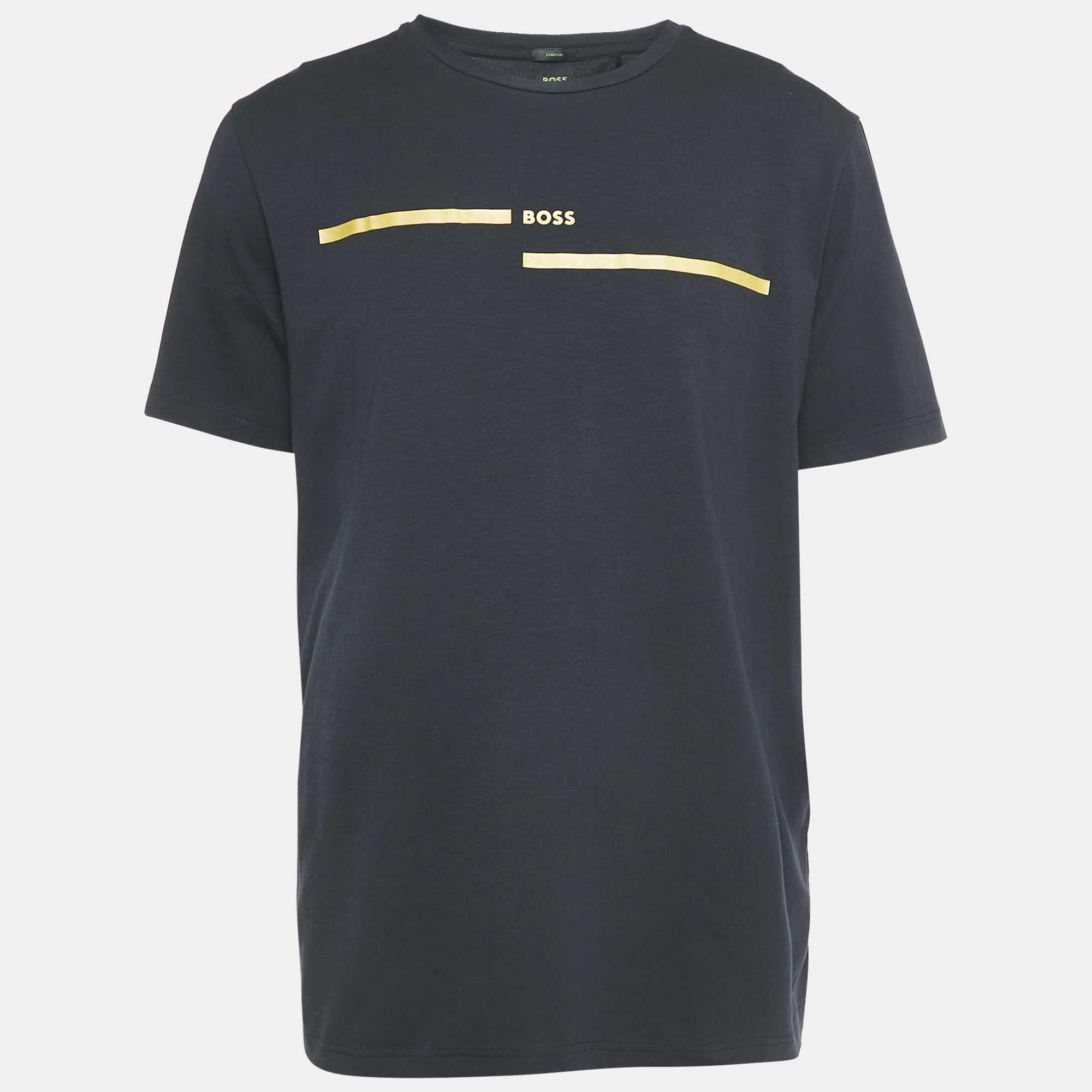 

Boss By Hugo Boss Navy Blue Logo Print Round Neck Tee 4 T-Shirt XL