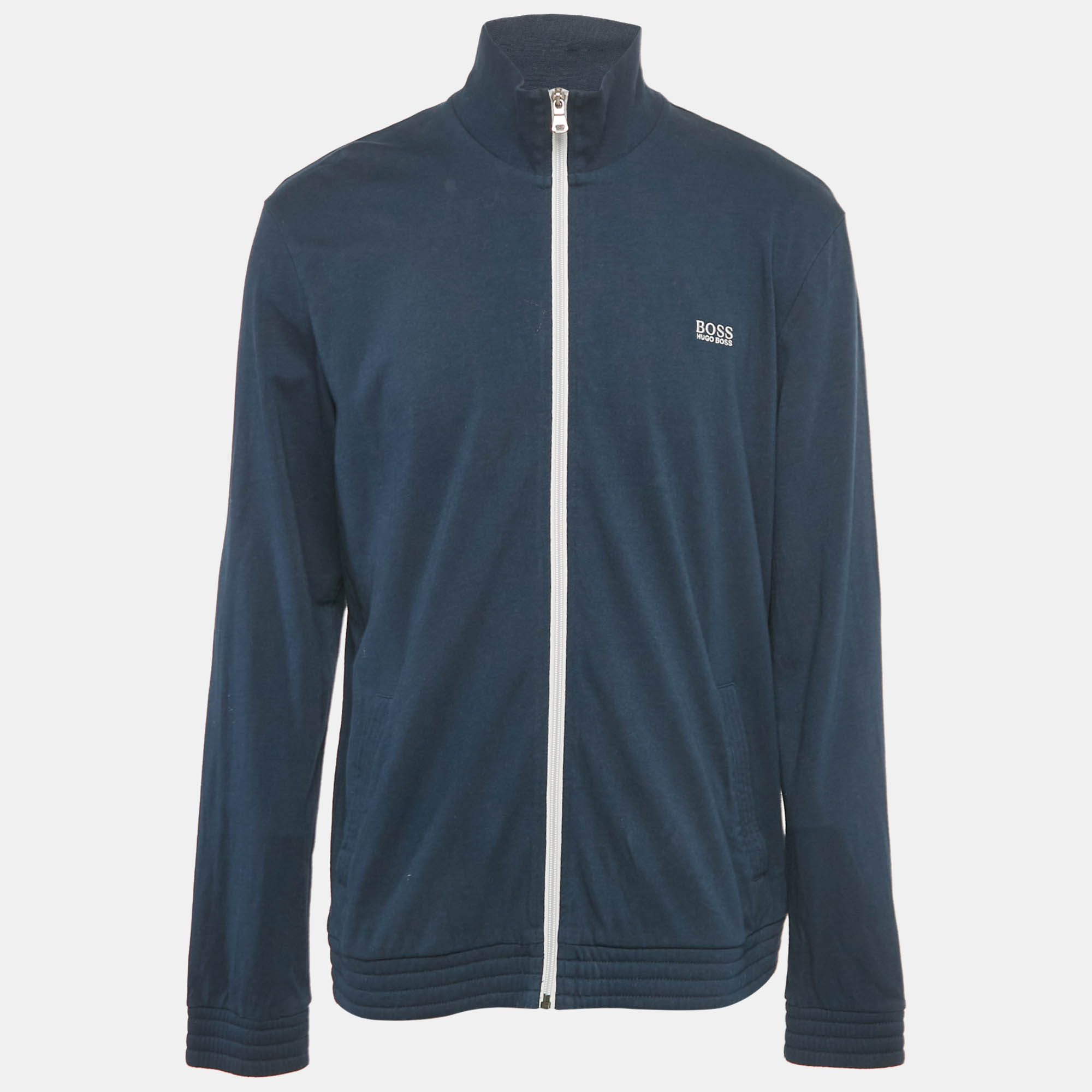 

Boss By Hugo Boss Navy Blue Cotton Zip Front Track Jacket XL