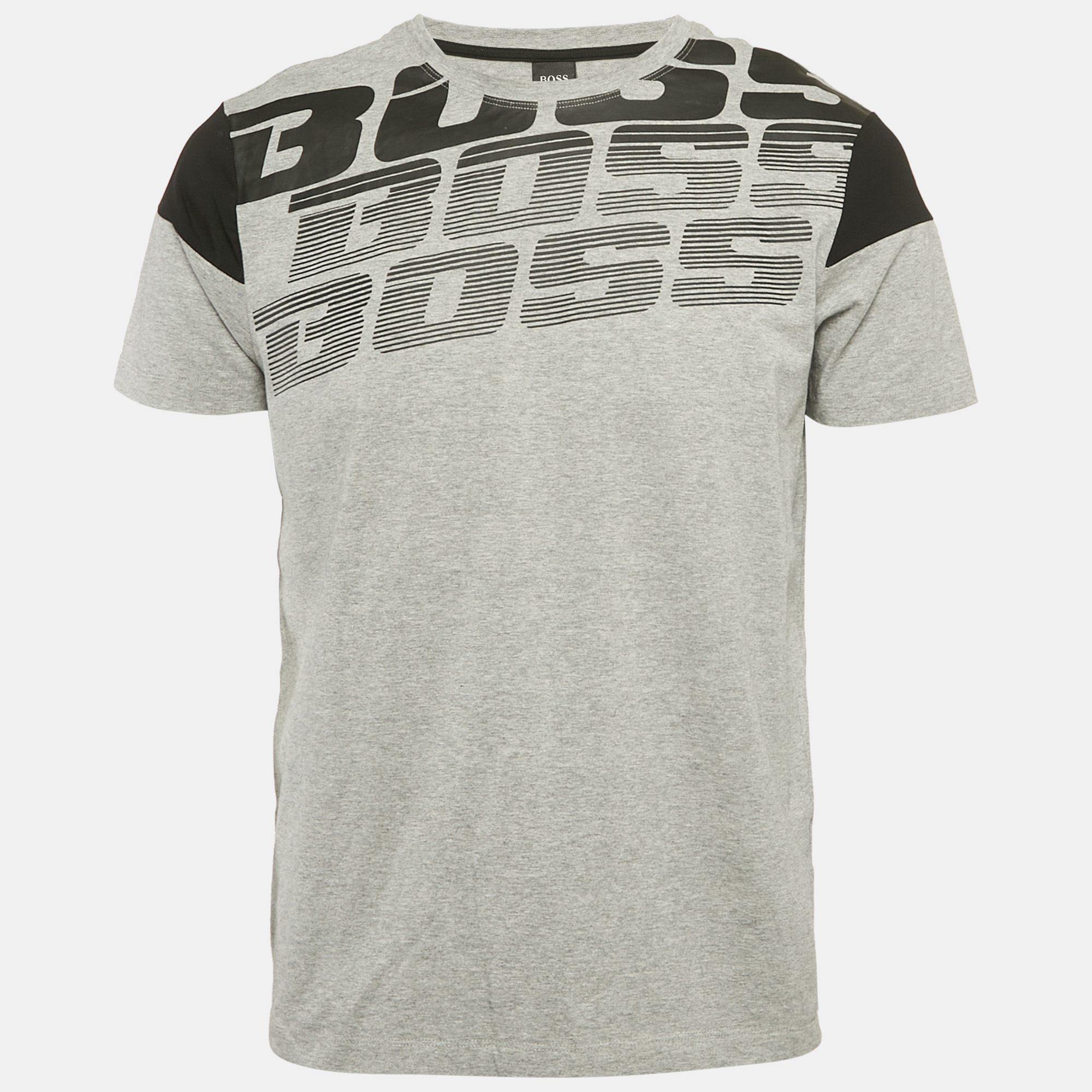

Boss By Hugo Boss Grey Printed Jersey Crewneck T-Shirt L