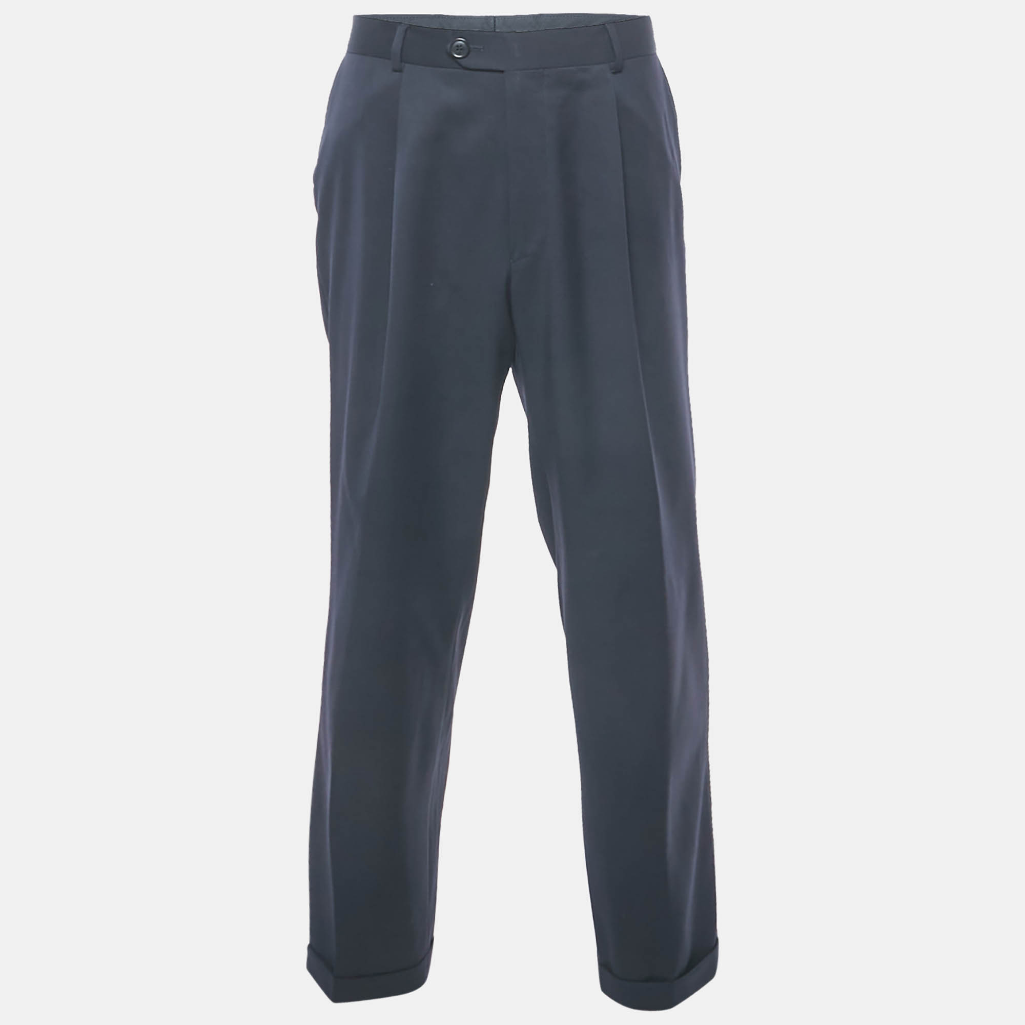 

Boss by Hugo Boss Midnight Blue Wool Regular Fit Trousers XL