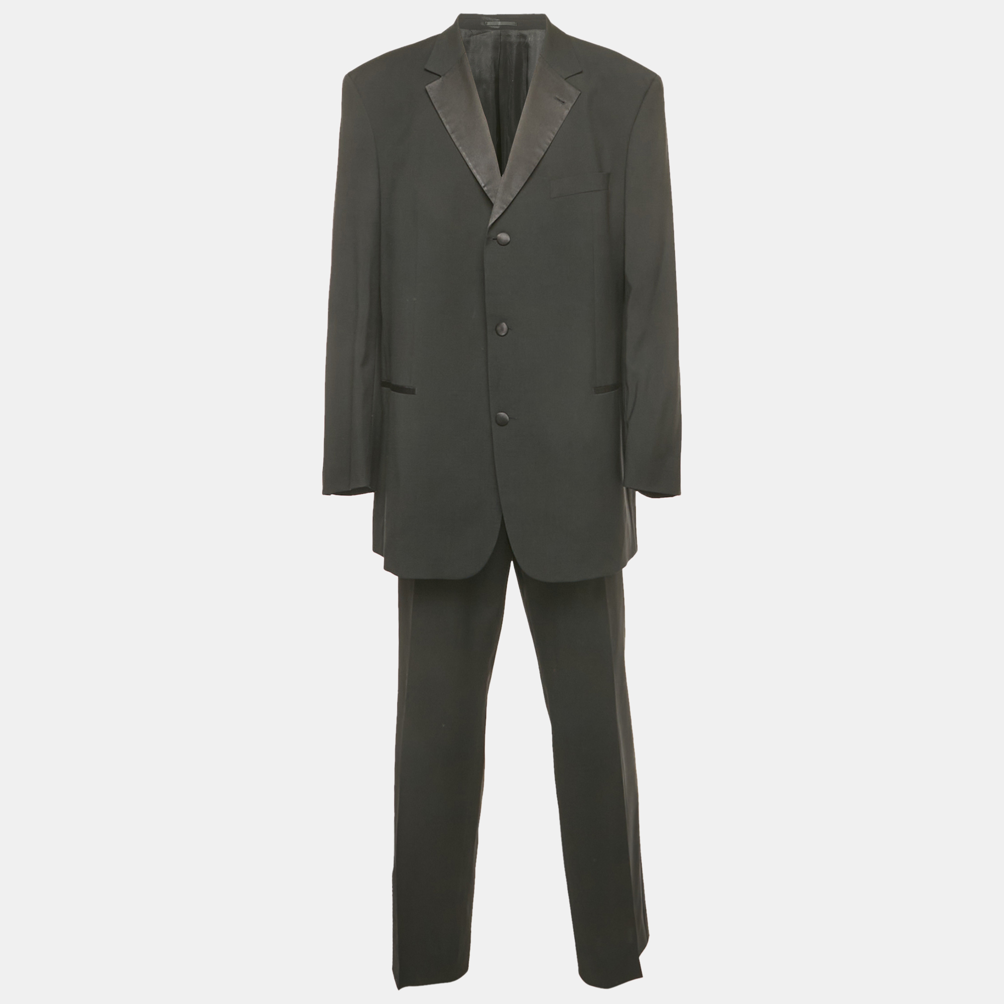 

Boss By Hugo Boss Black Virgin Wool Single Breasted Suit 4XL
