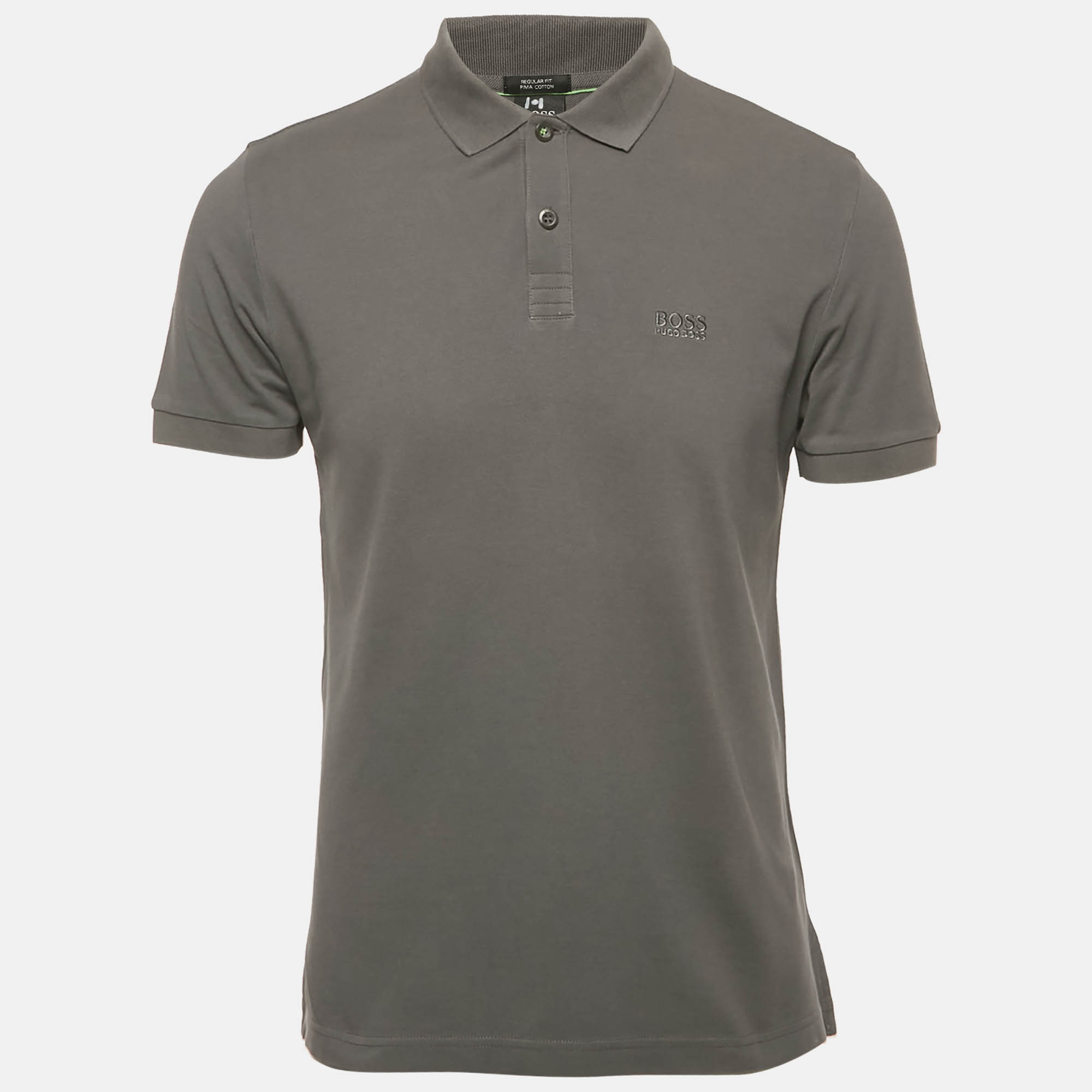 

Boss By Hugo Boss Grey Pima Cotton Regular Fit Polo T-Shirt M
