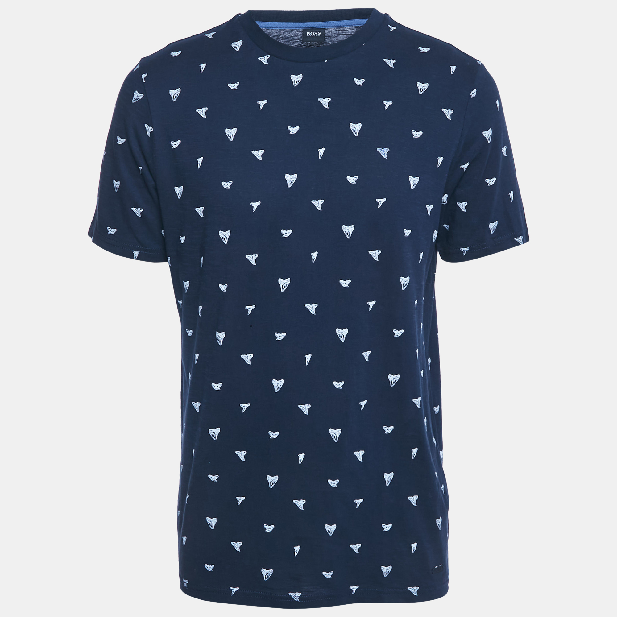 

Boss By Hugo Boss Navy Blue Printed Cotton Teprint T-Shirt M