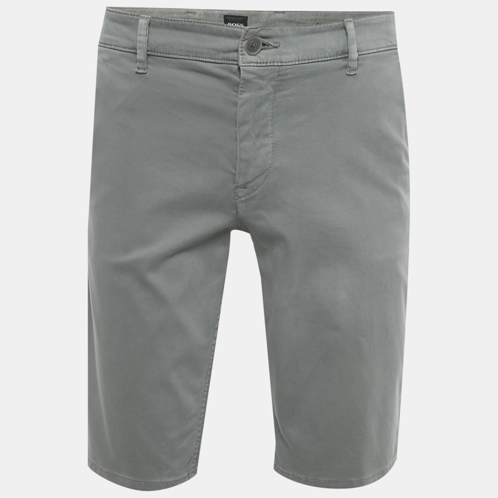 Pre-owned Boss By Hugo Boss Grey Cotton Slim Fit Shorts L In Gray
