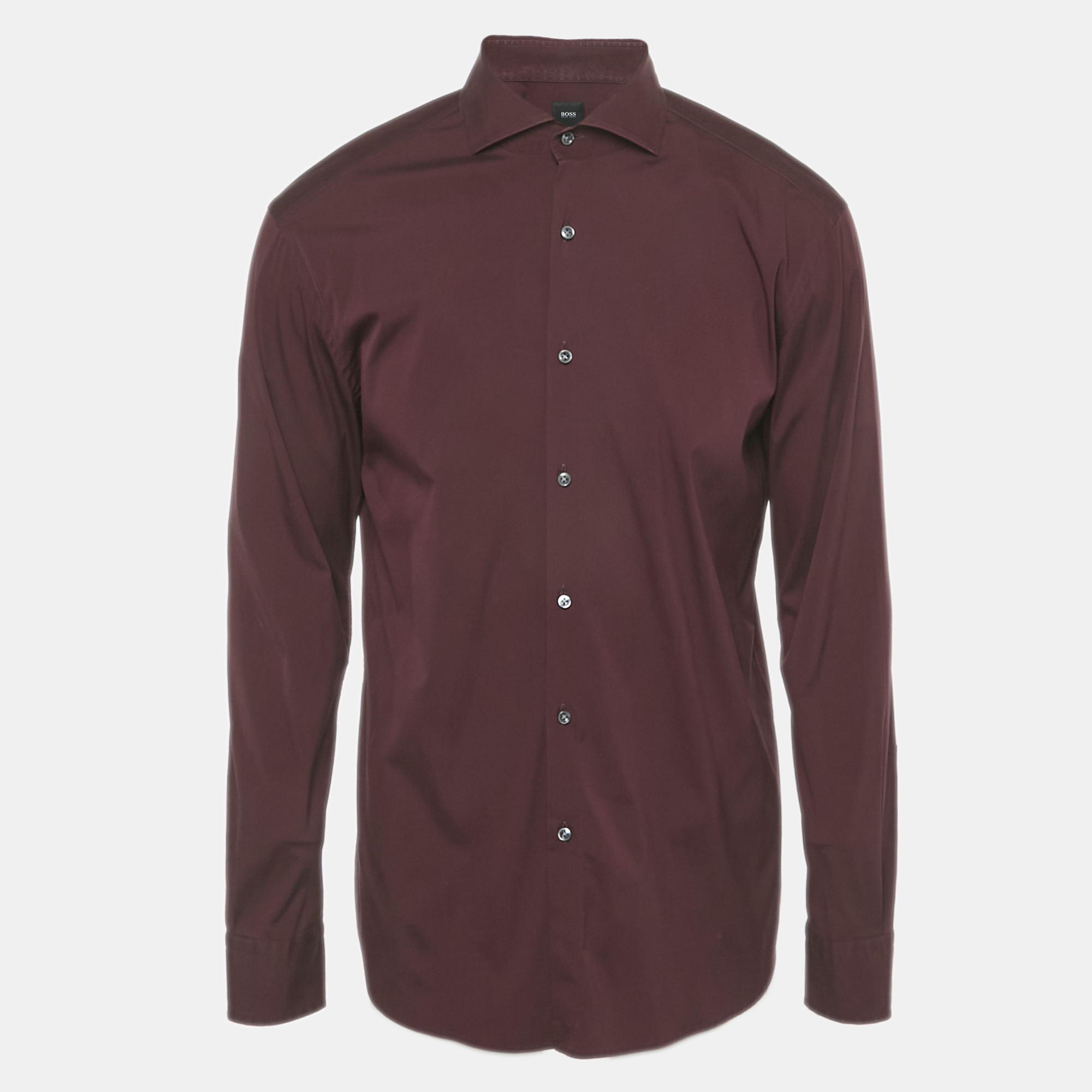 

Boss By Hugo Boss Burgundy Cotton Blend Shirt XXL
