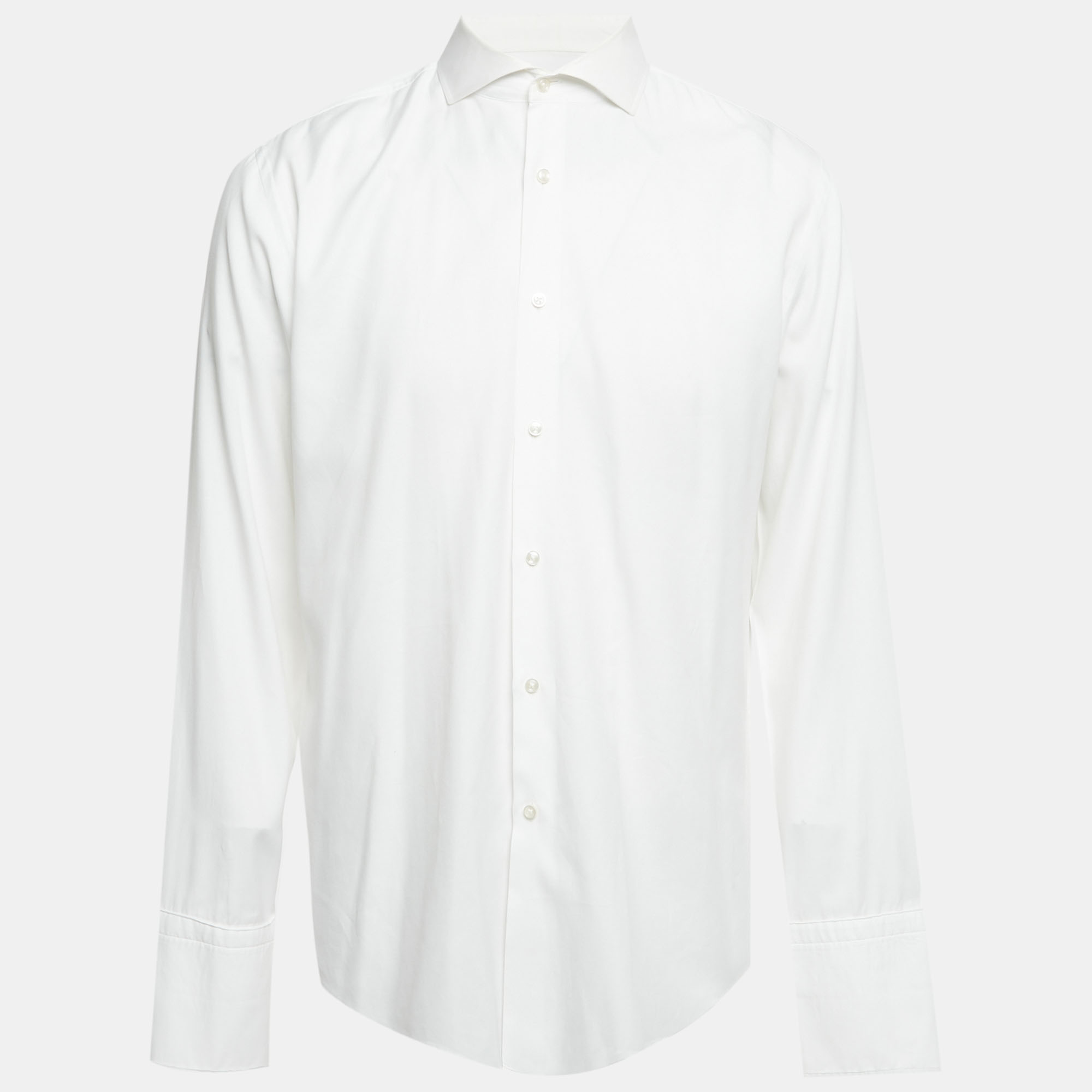 Pre-owned Boss By Hugo Boss White Cotton Slim Fit Jaiden Shirt Xl