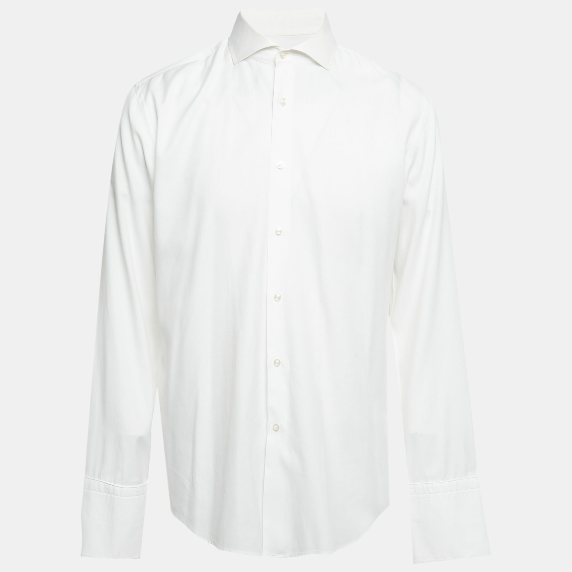 Pre-owned Boss By Hugo Boss White Cotton Slim Fit Jaiden Shirt Xl