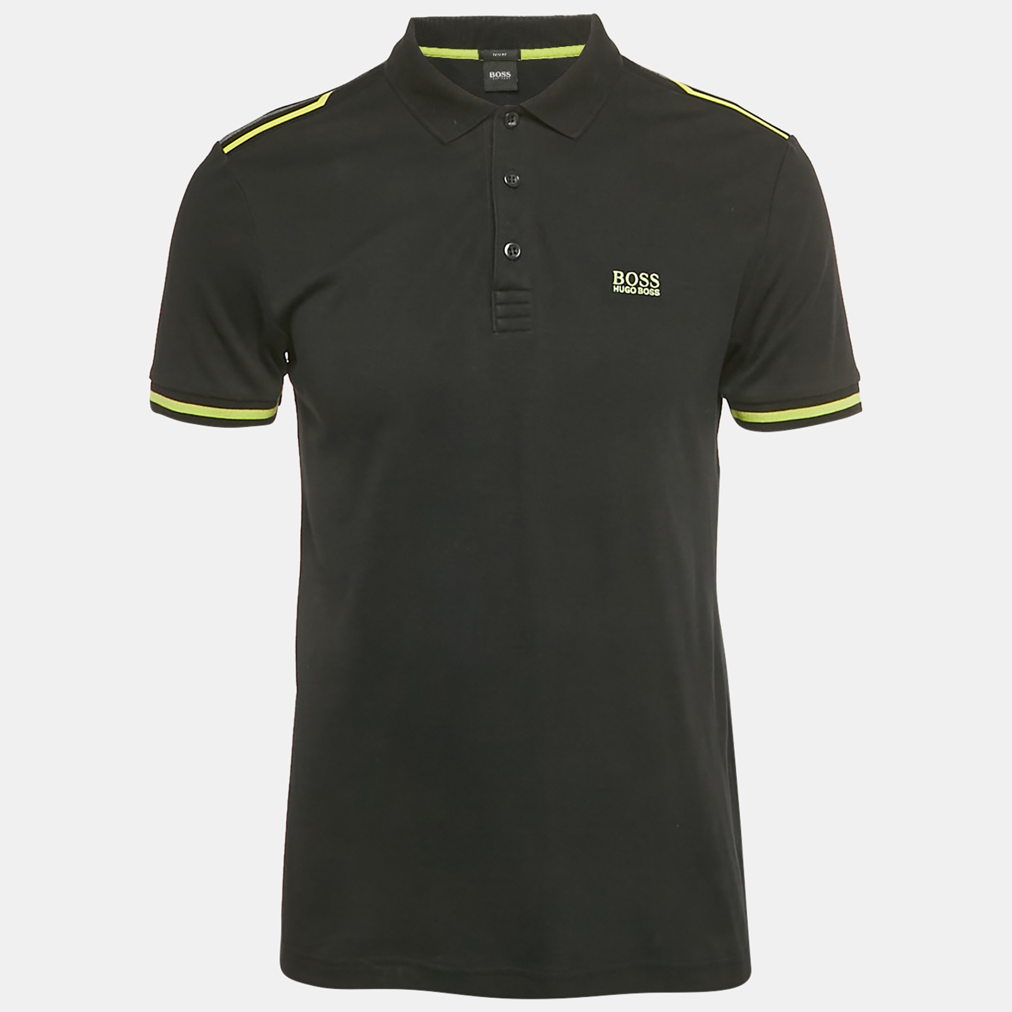 Pre-owned Boss By Hugo Boss Black Logo Jersey Paule 2 Polo T-shirt M