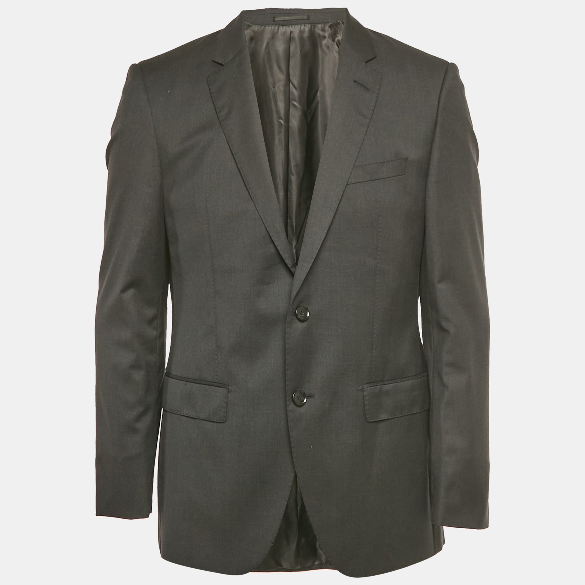 Pre-owned Boss By Hugo Boss Grey Wool T-harvers2 Blazer L In Gray