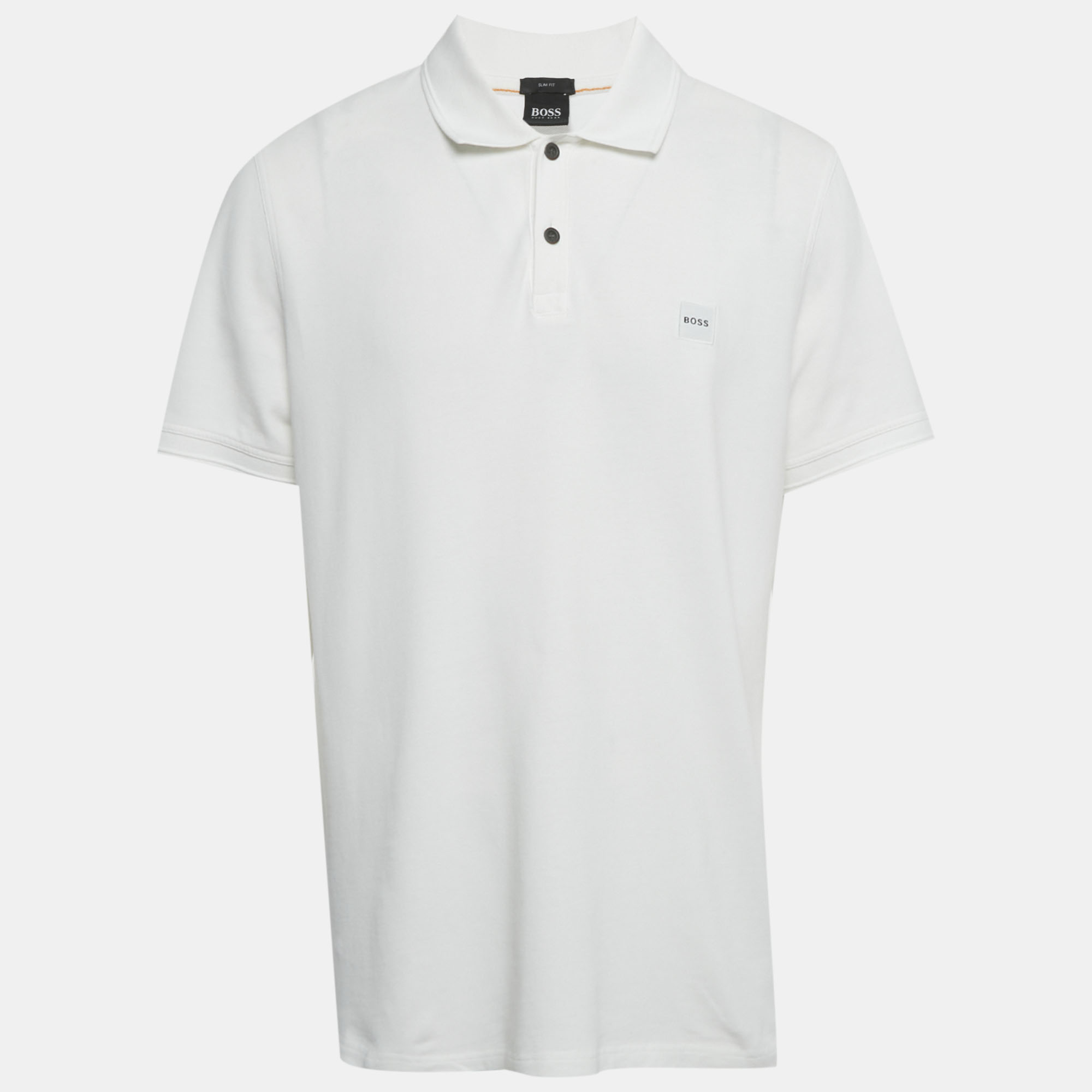 Pre-owned Boss By Hugo Boss White Pique Slim Fit Polo T-shirt Xxl
