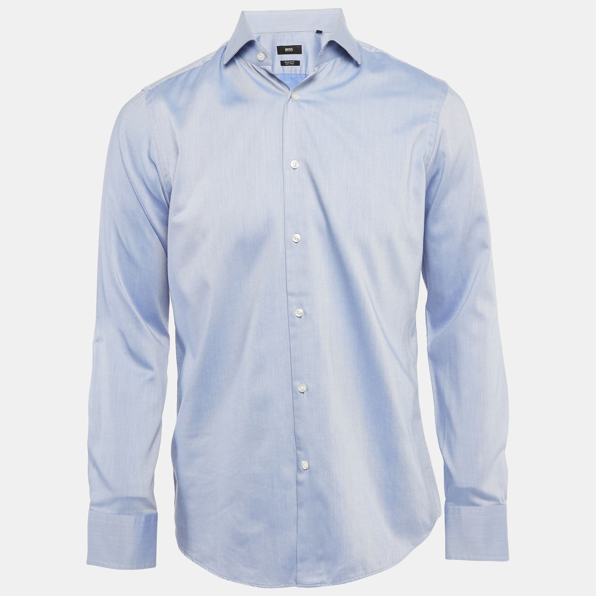 Click to view more detailed imagery on our partner's website Pre-owned Boss By Hugo Boss Boss Hugo Boss Blue Gabardine Regular Fit Shirt S