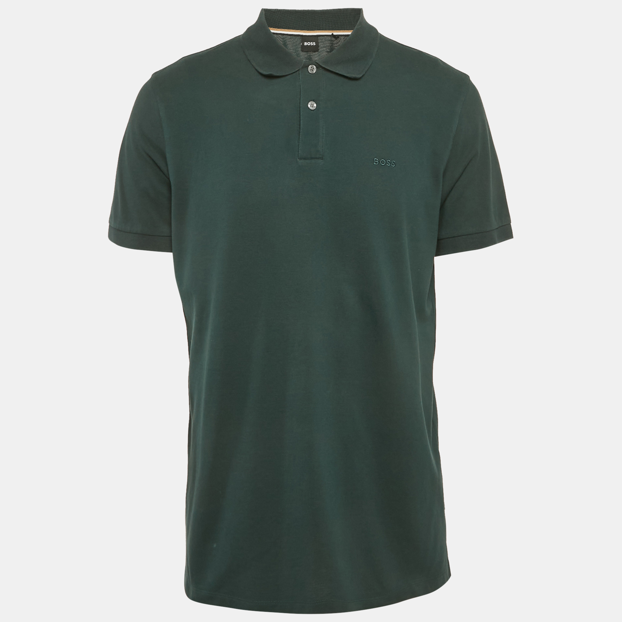 

Boss By Hugo Boss Dark Green Cotton Pique Pallas Polo T-Shirt XL