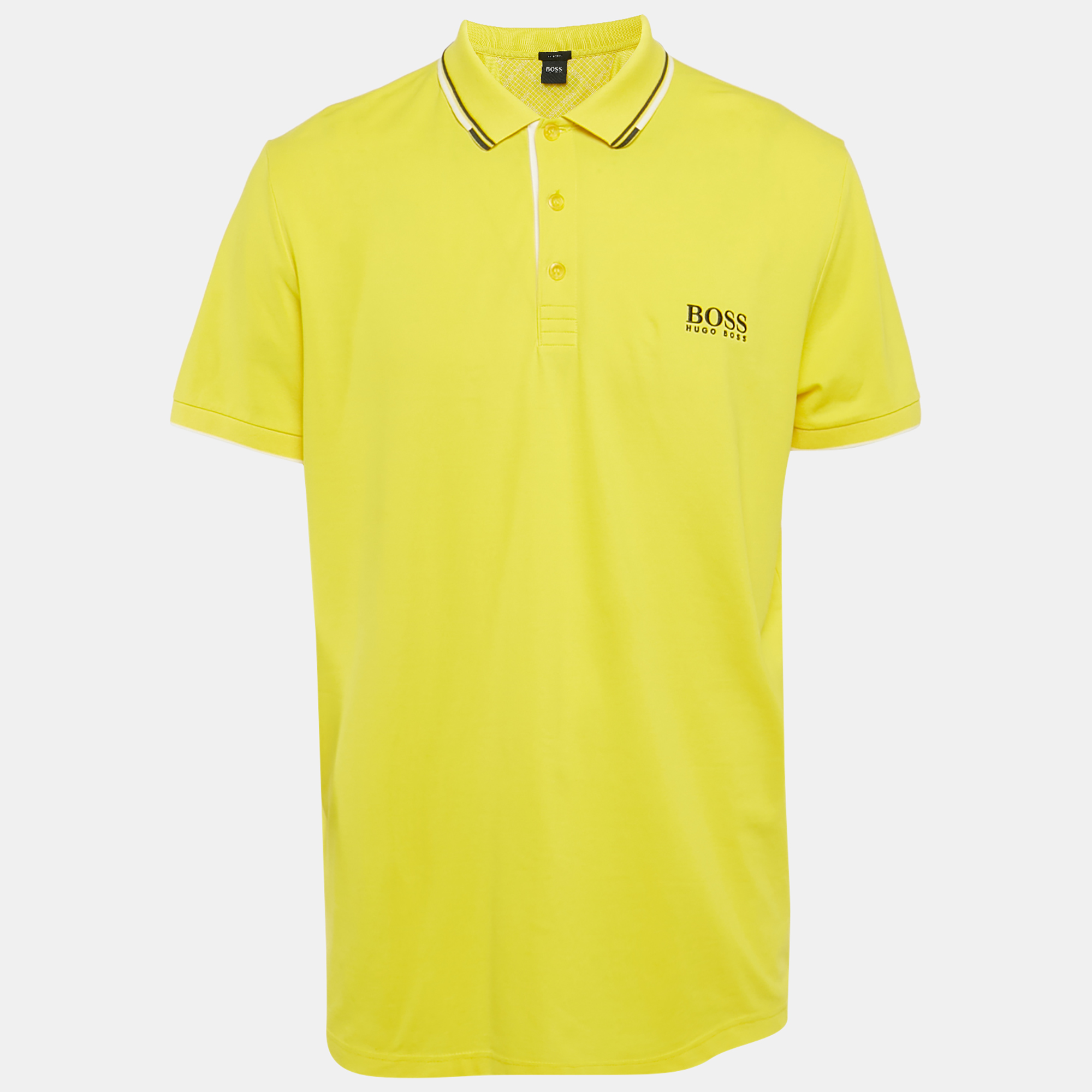 

Boss By Hugo Boss Yellow Pique Regular Fit Polo T-Shirt XXL