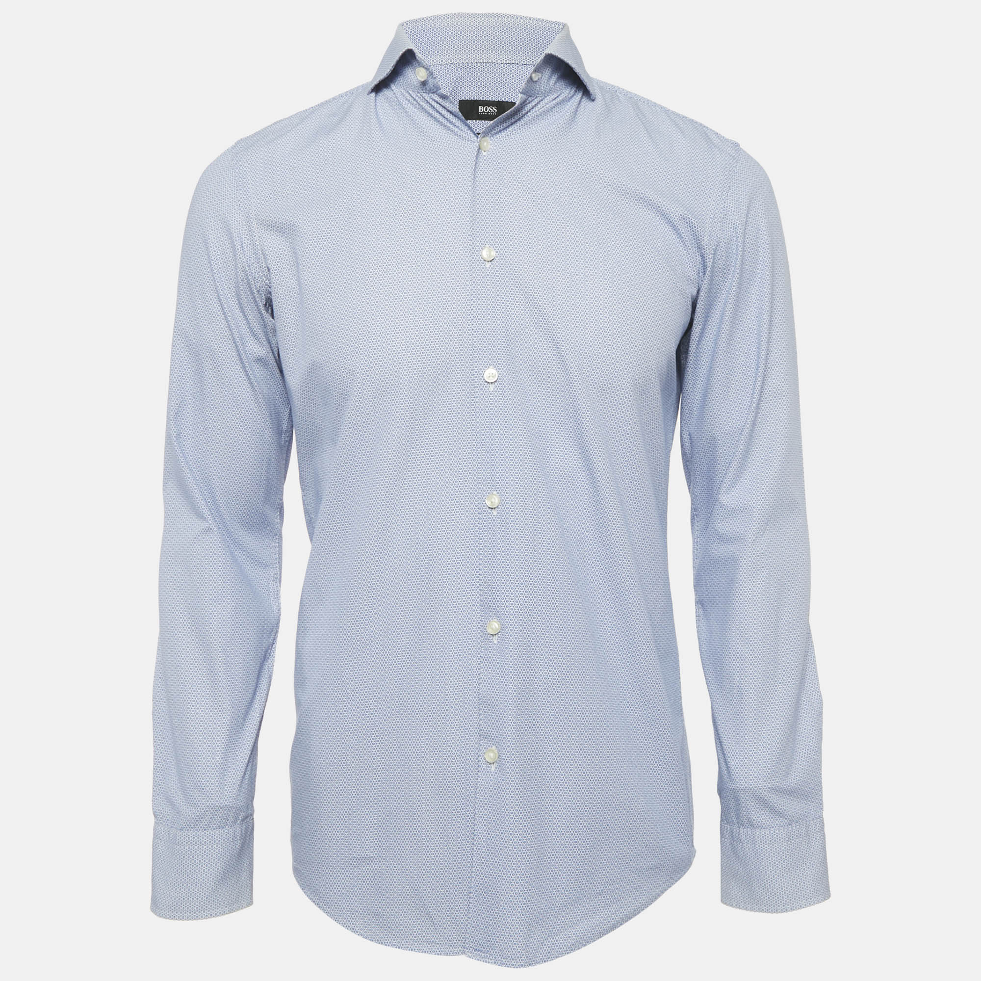 

Boss by Hugo Boss Blue Cotton Full Sleeve Slim Fit Shirt S