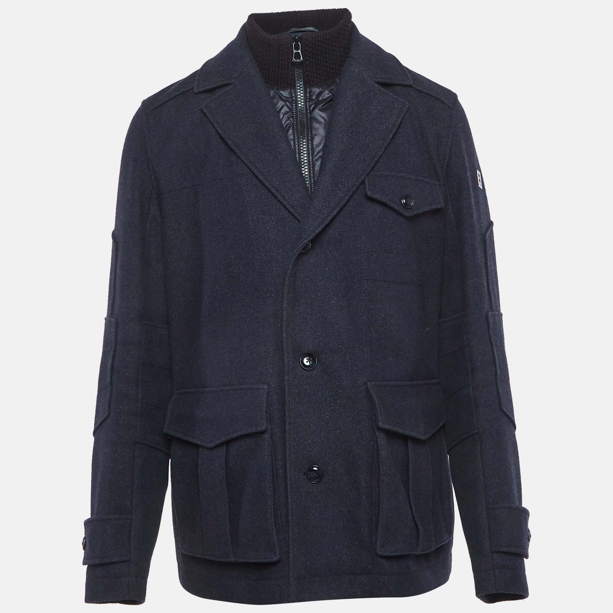 

Boss By Hugo Boss Navy Blue Wool Button Front Jacket XL