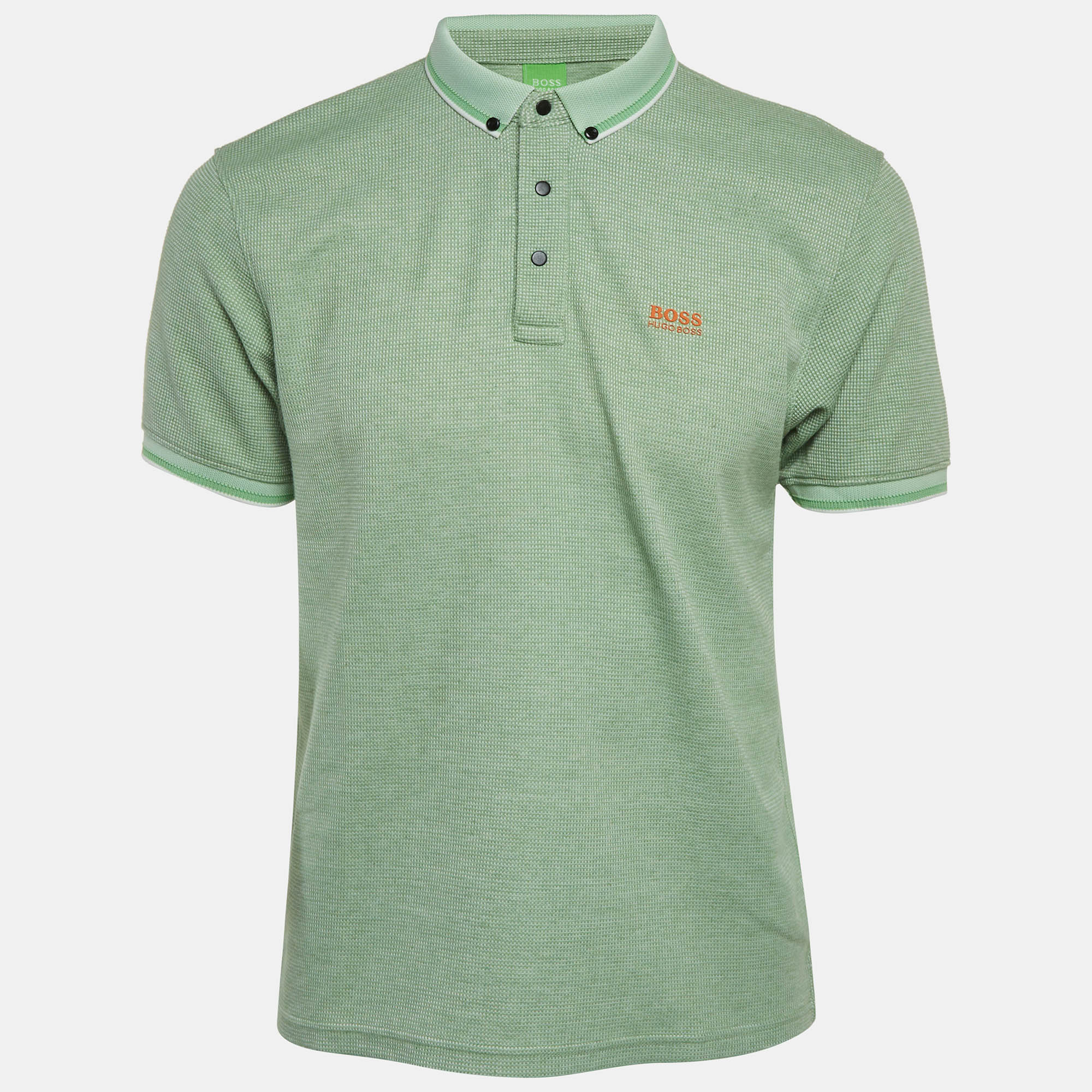 

Boss By Hugo Boss Green Mesh Jersey Polo T-Shirt L