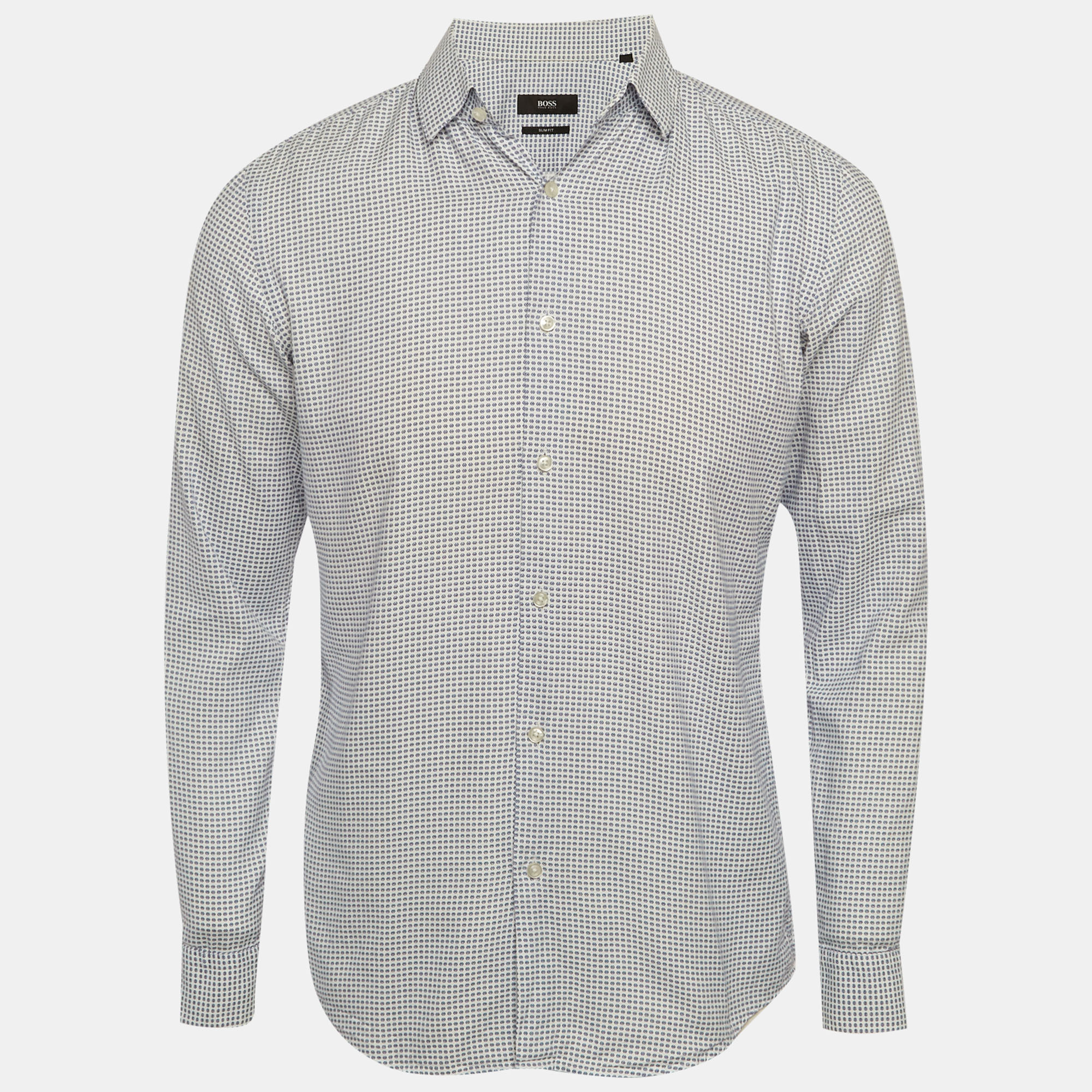 

Boss By Hugo Boss Blue Printed Cotton Shirt S