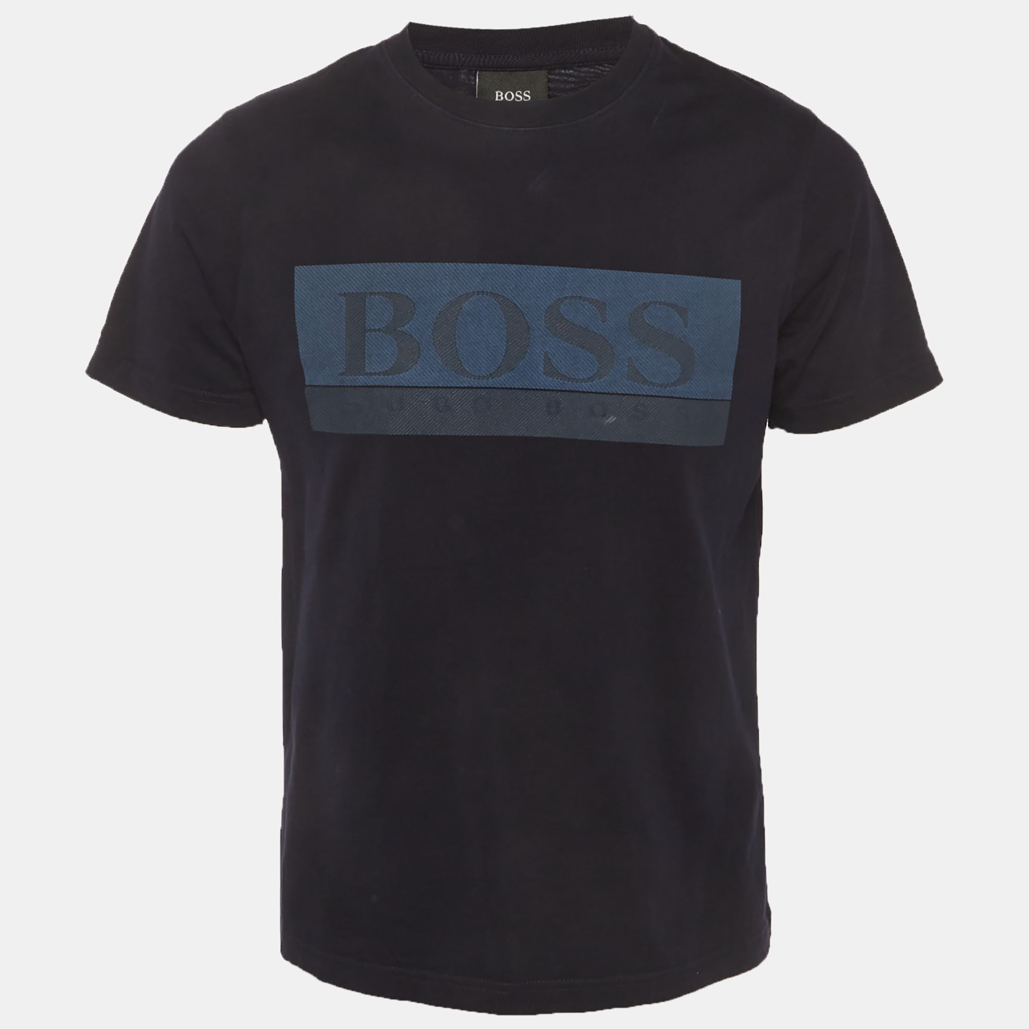 

Boss By Hugo Boss Blue Graphic Print Cotton Knit Crewneck T-Shirt S