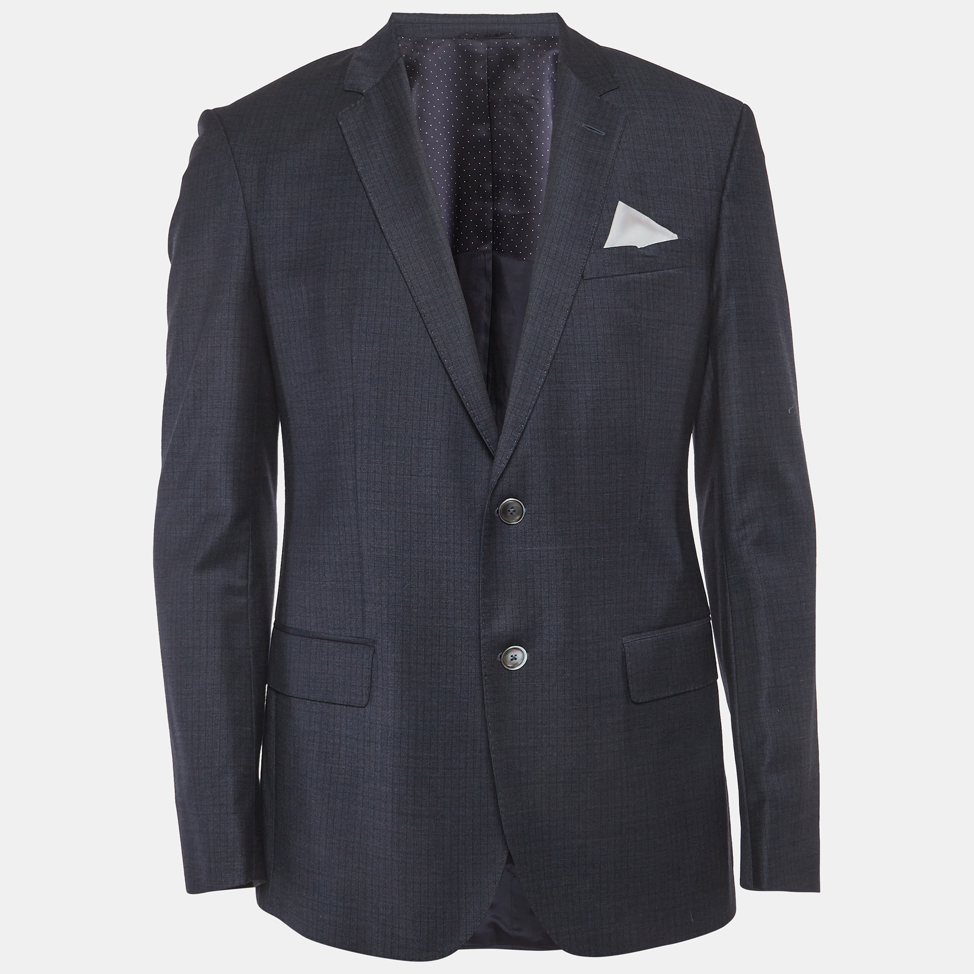

Boss By Hugo Boss Blue Pattern Wool Blend Slim Hutson Blazer L