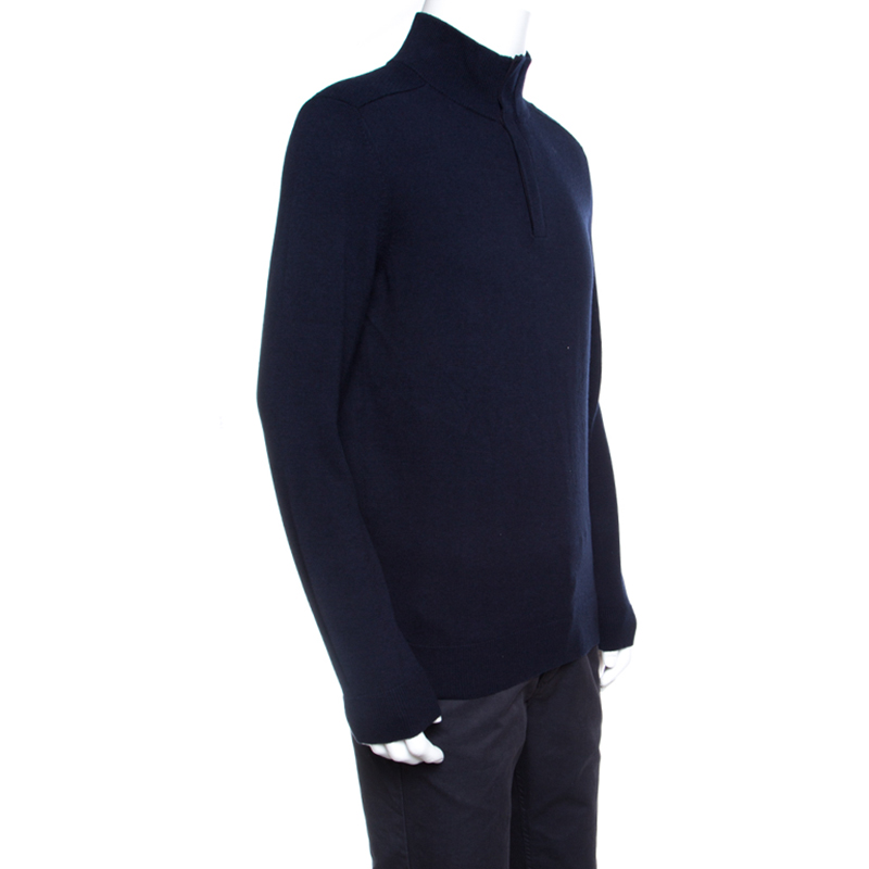 

Boss By Hugo Boss Navy Blue Regular Fit Zip Detail Sweater