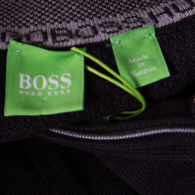 Green By Hugo Boss Black Striped Trim Zime W17 Sweater S Boss By Hugo Boss | TLC