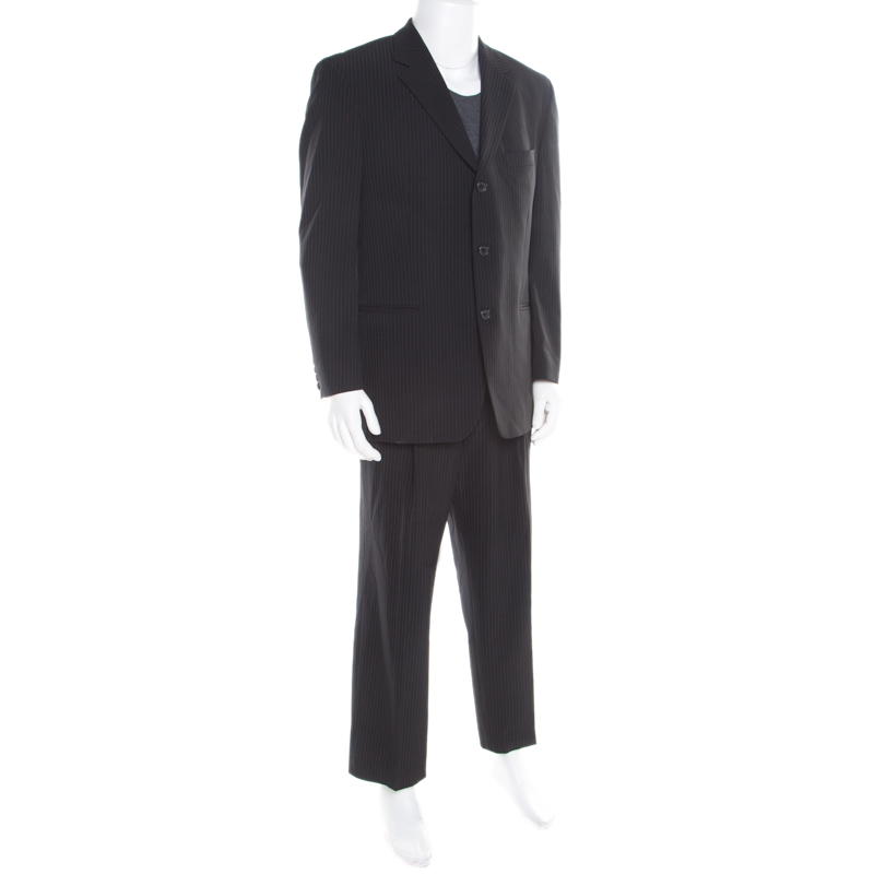 

Boss by Hugo Boss Black Striped Wool Einstein/Sigma Suit