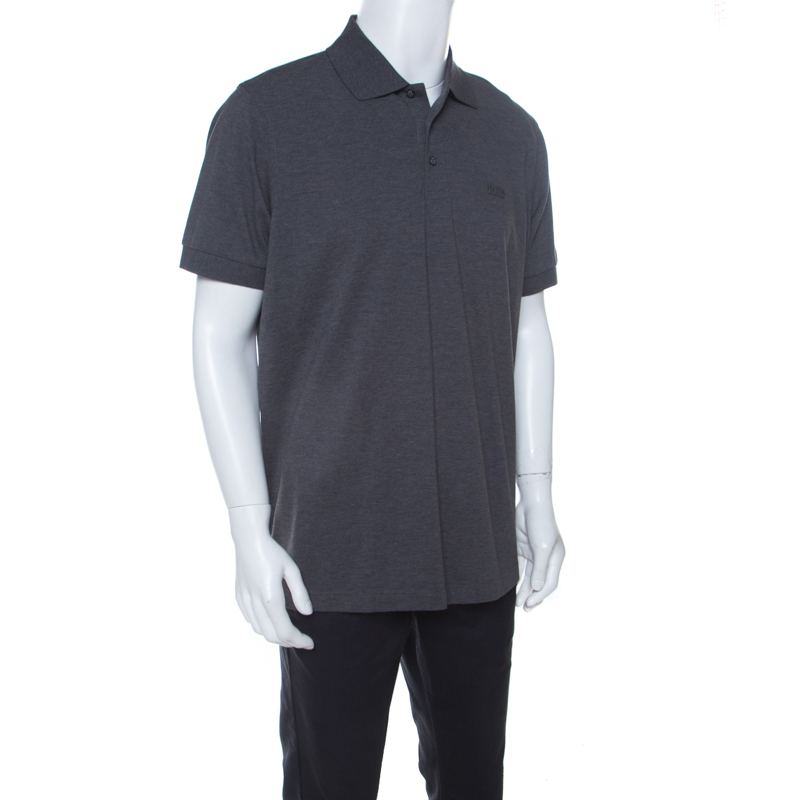 

Boss By Hugo Boss Grey Pima Cotton Short Sleeve Polo T Shirt