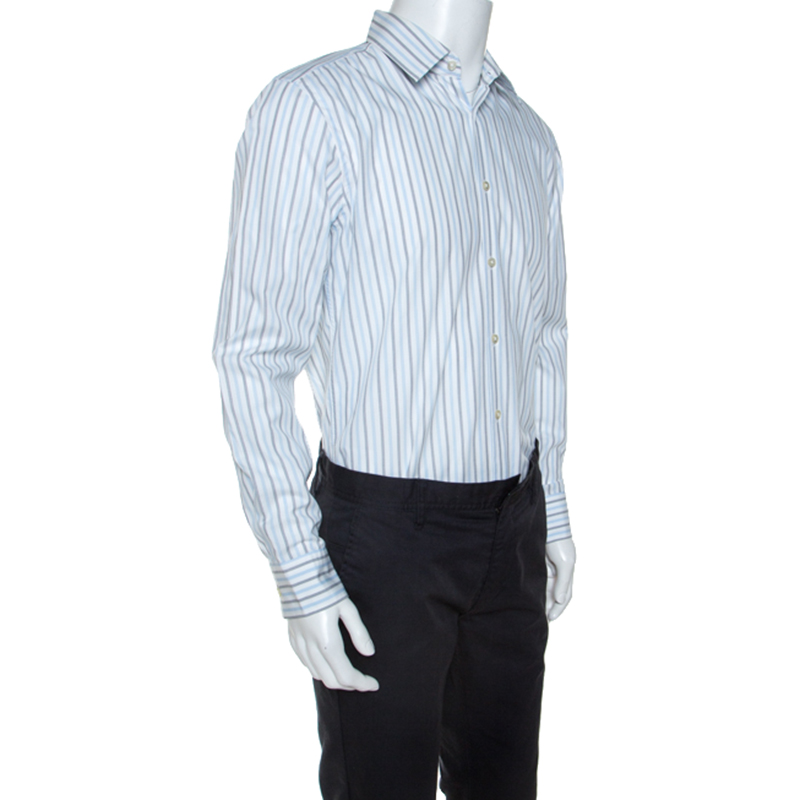 

Boss By Hugo Boss Striped Cotton Julen Shirt, White